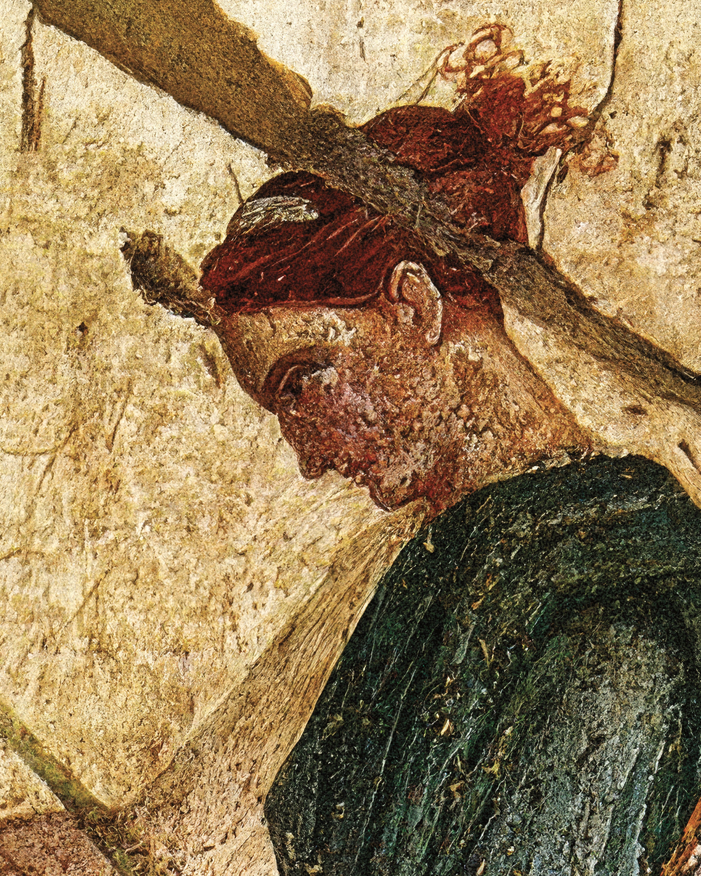 Woman with lyre fresco art print