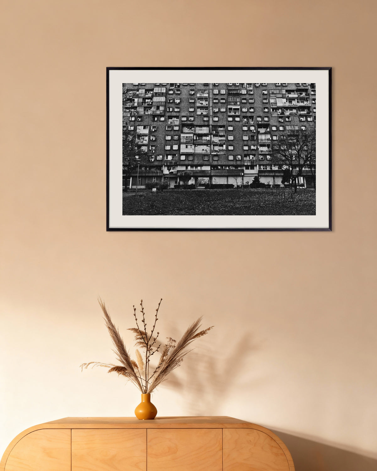 Poster of Housing Estate in Autumn, with metal frame