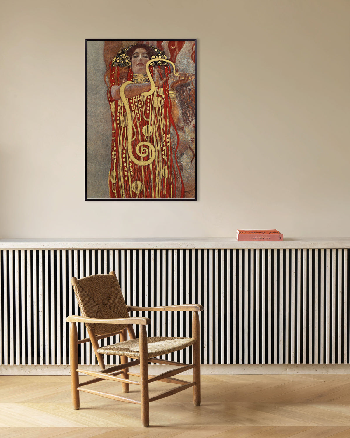 Poster of Hygieia, Detail of Medicine (1907) by Gustav Klimt, with metal frame