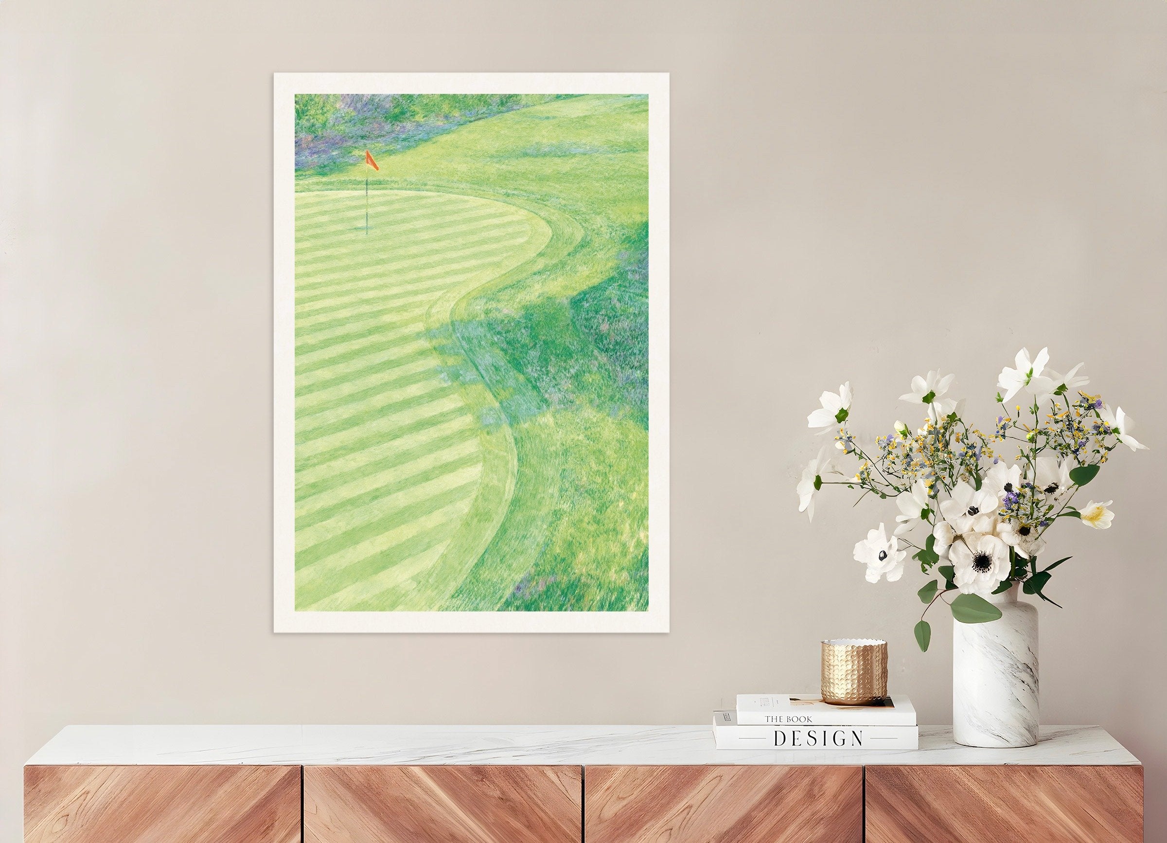 Poster of Impressionist golf poster – green landscape art print