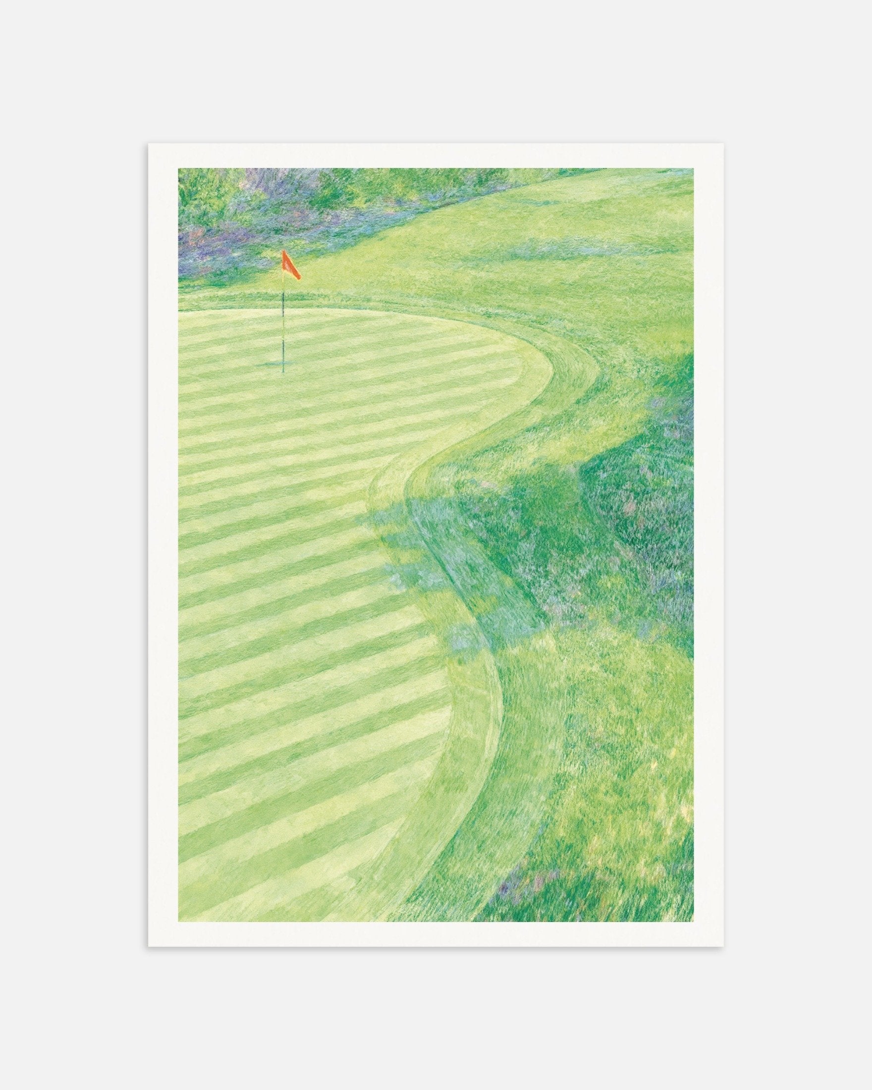 Poster of Impressionist golf poster – green landscape art print, thumbnail