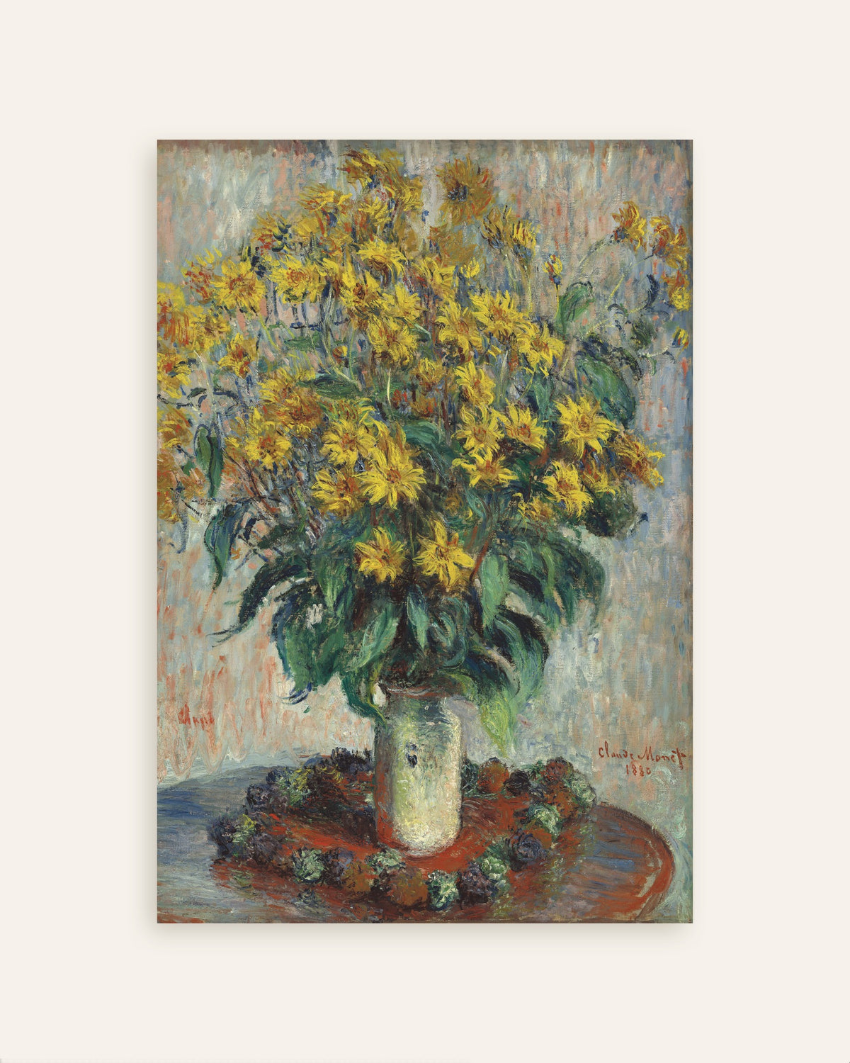 Poster of Jerusalem Artichoke Flowers (1880) by Claude Monet, thumbnail