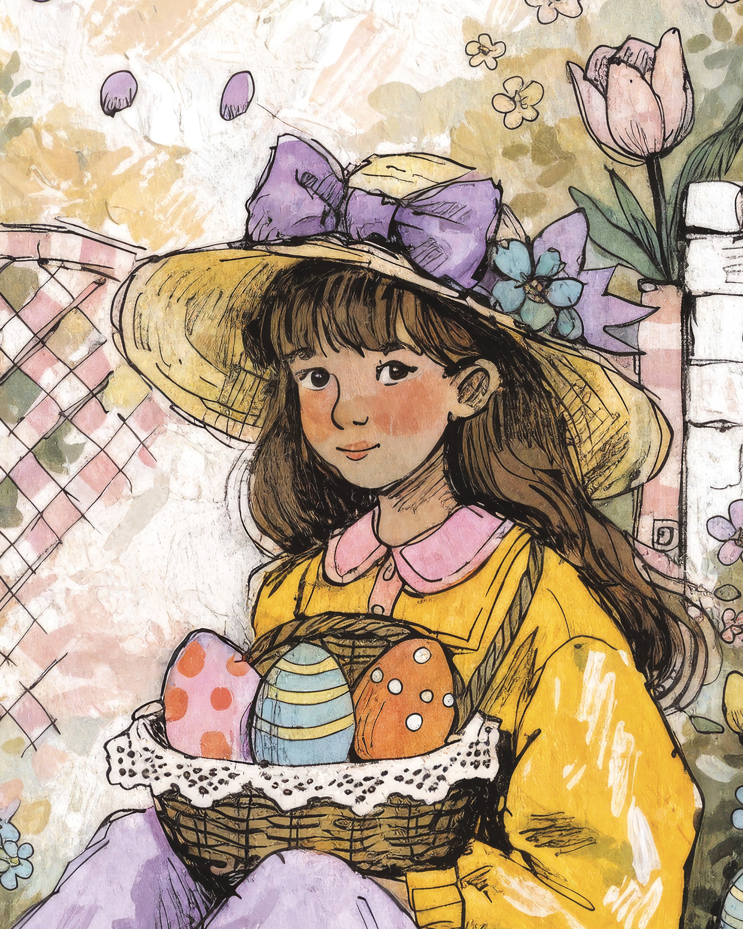 Easter Garden Girl Poster