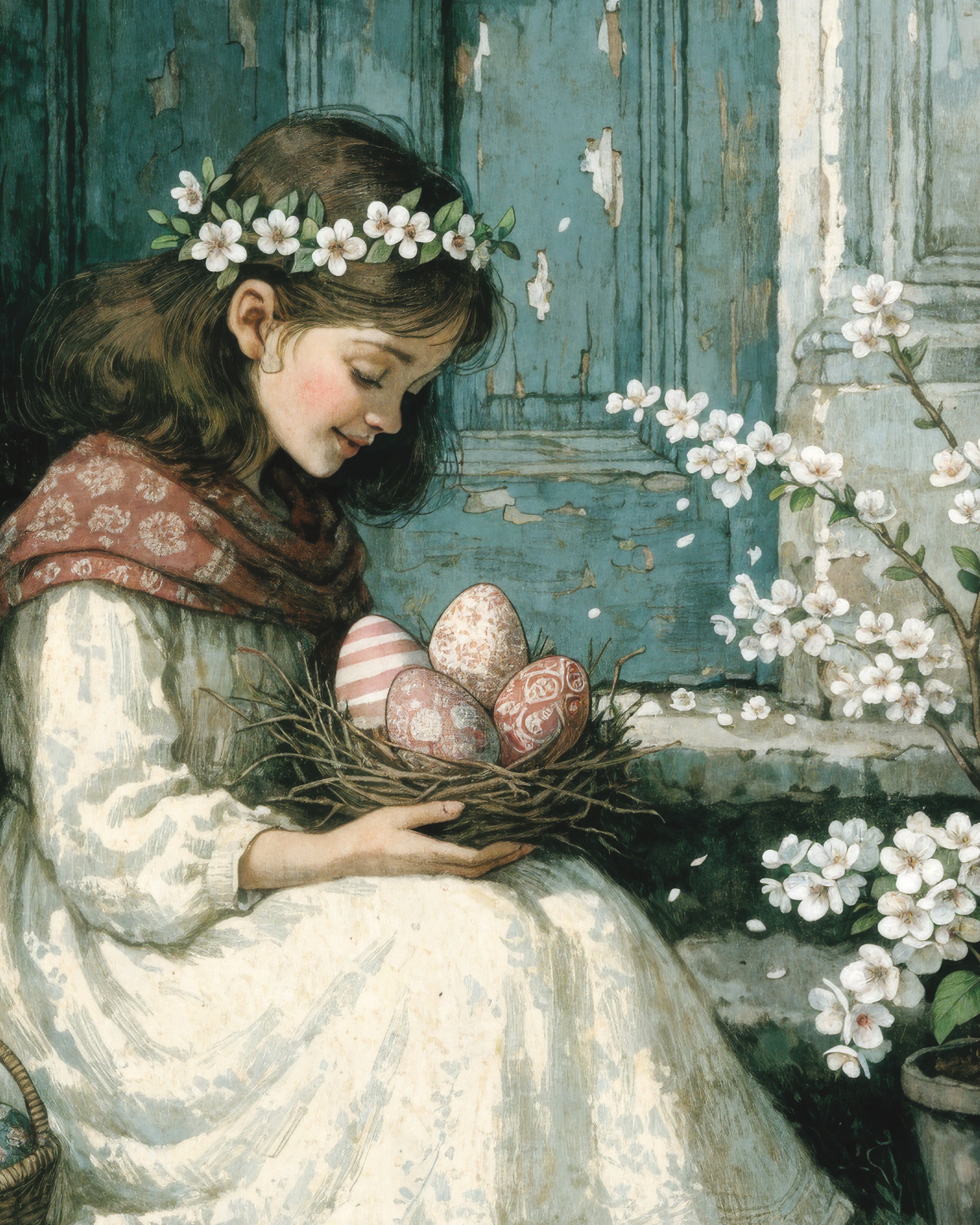 Easter Morning at the Blue Door - Poster