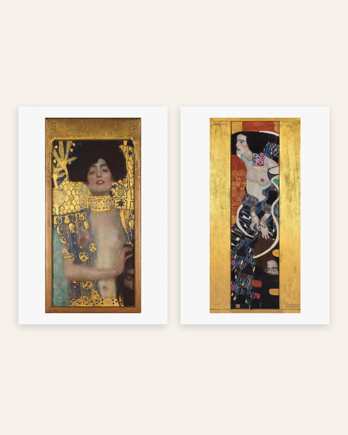 Klimt Prints Set of 2 – Judith I & Judith II, prints without frame