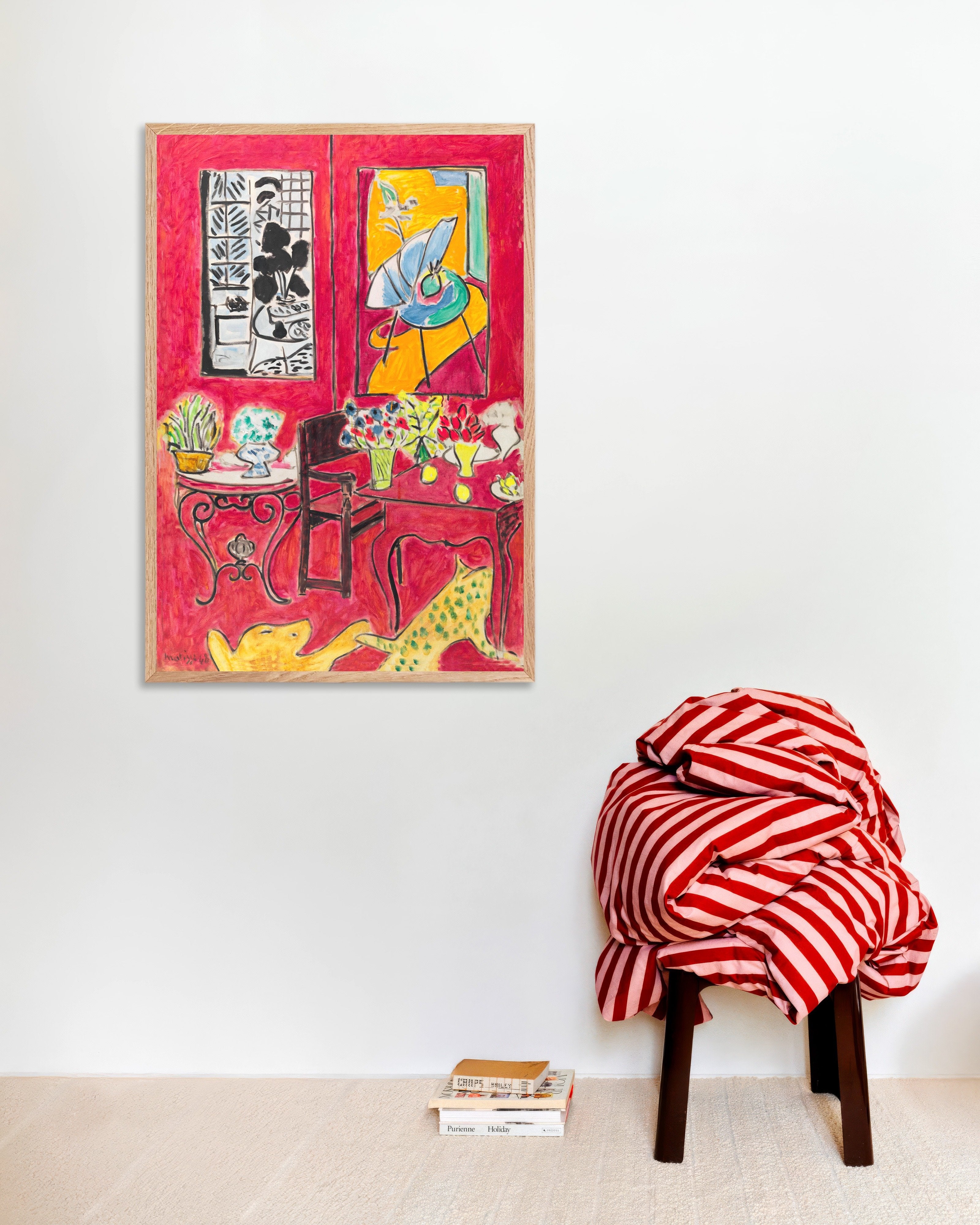 Poster of Large red interior (1946) by Henri Matisse - Poster, with natural wooden frame
