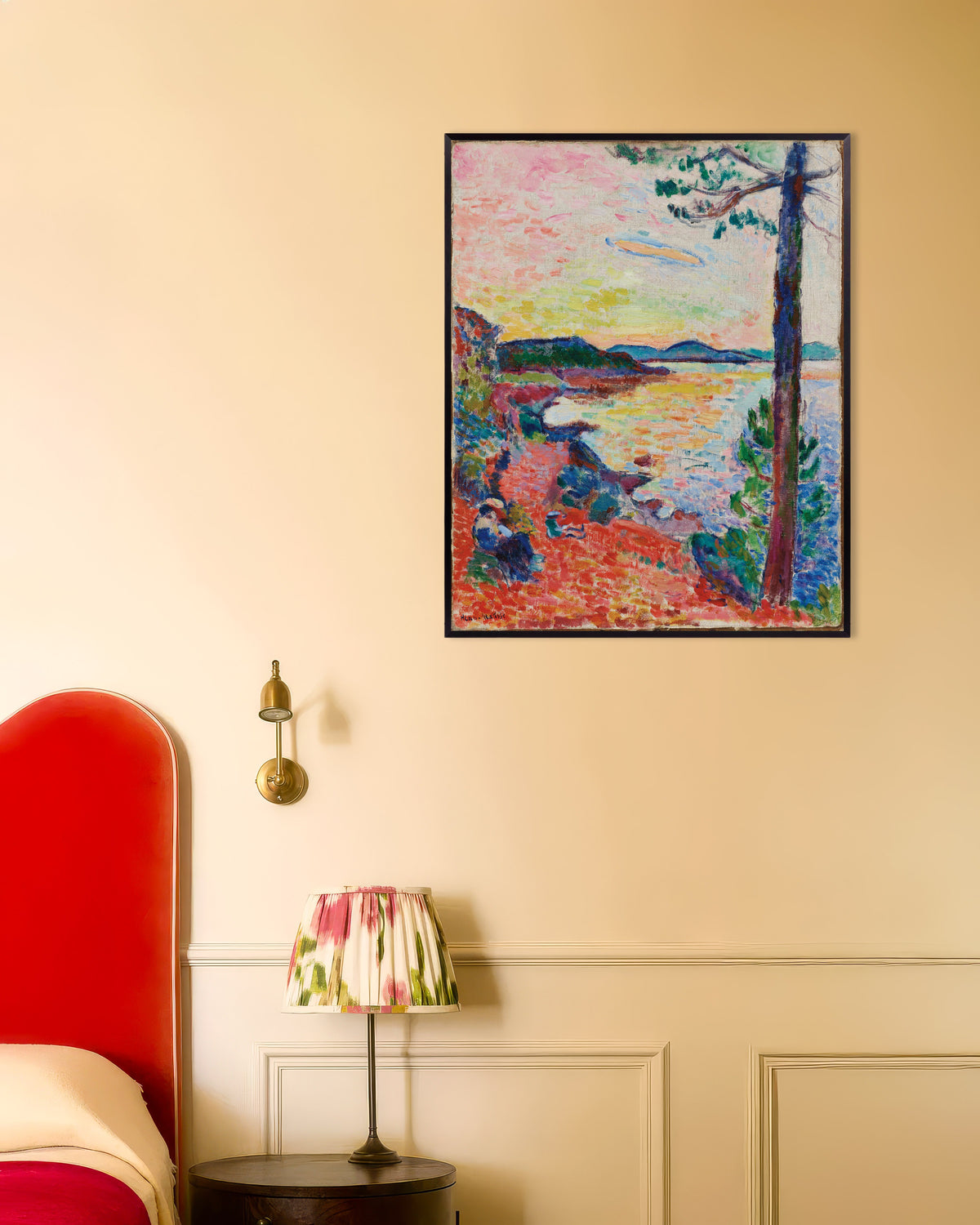 Poster of Le Goûter, The Gulf of Saint-Tropez (1904) by Henri Matisse, with metal frame