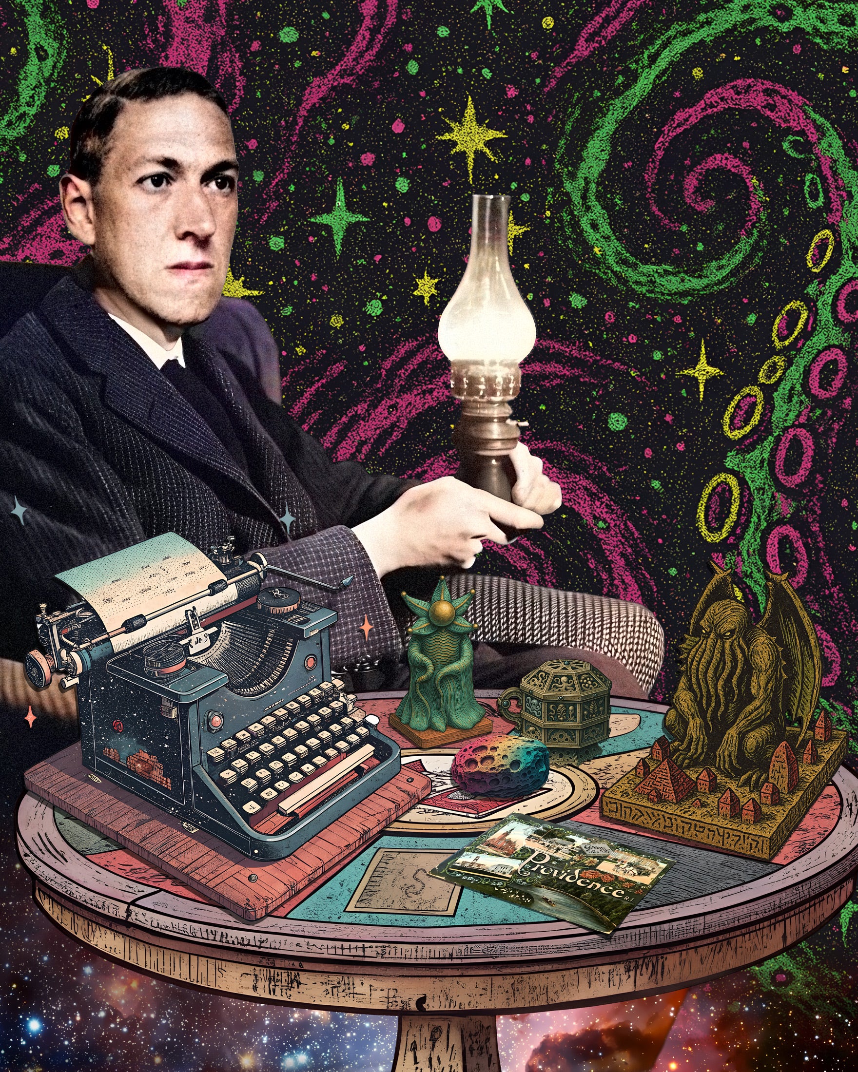 H.P. Lovecraft Fine Art Print – Portrait of Cosmic Terror