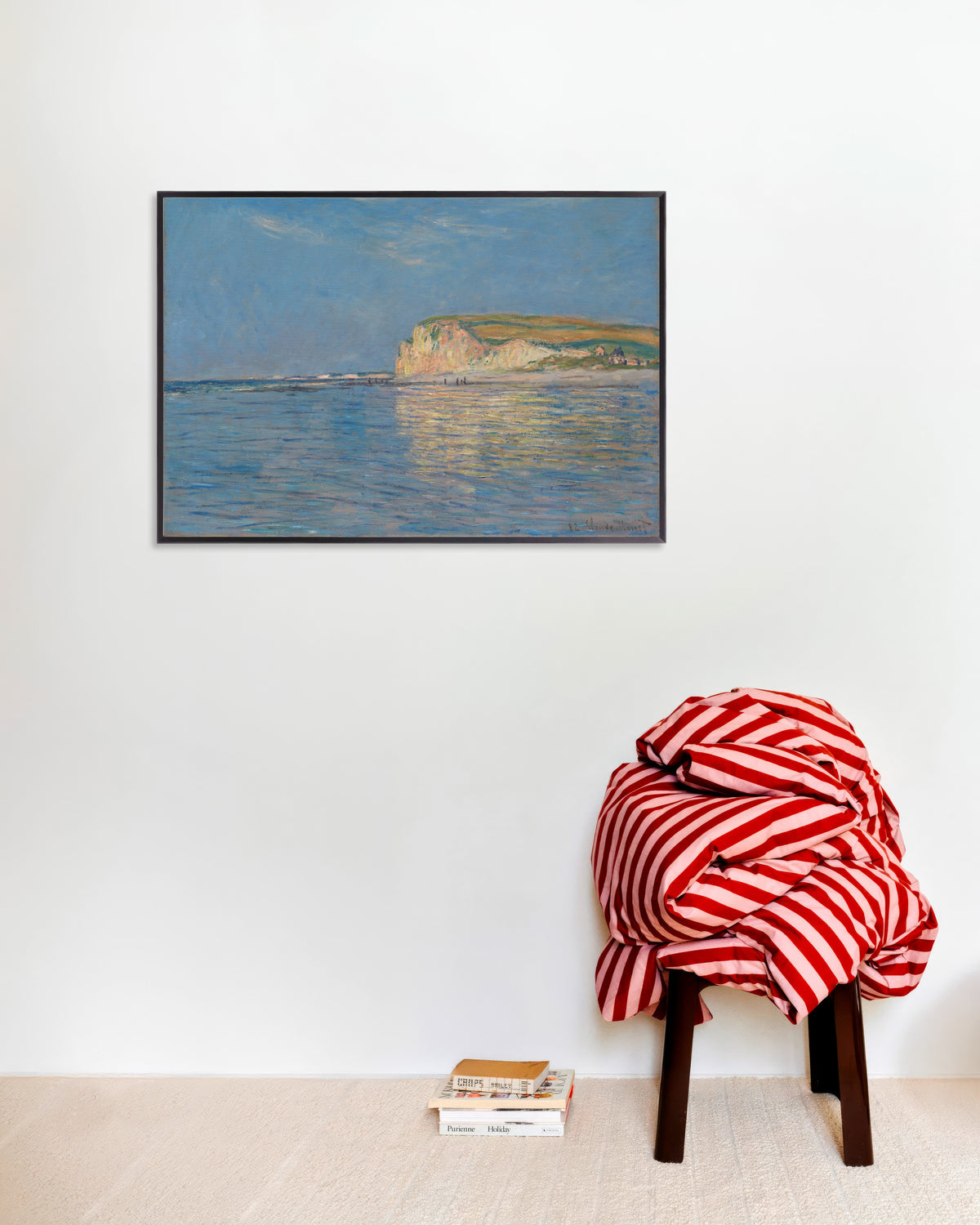 Poster of Low Tide at Pourville, near Dieppe (1882) by Claude Monet, with metal frame
