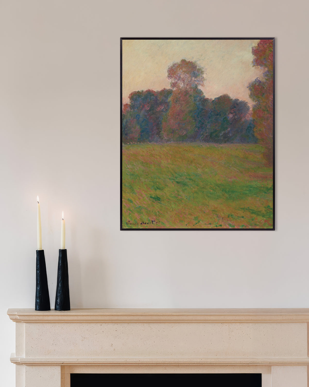 Poster of Meadow at Giverny (1886) by Claude Monet, with metal frame