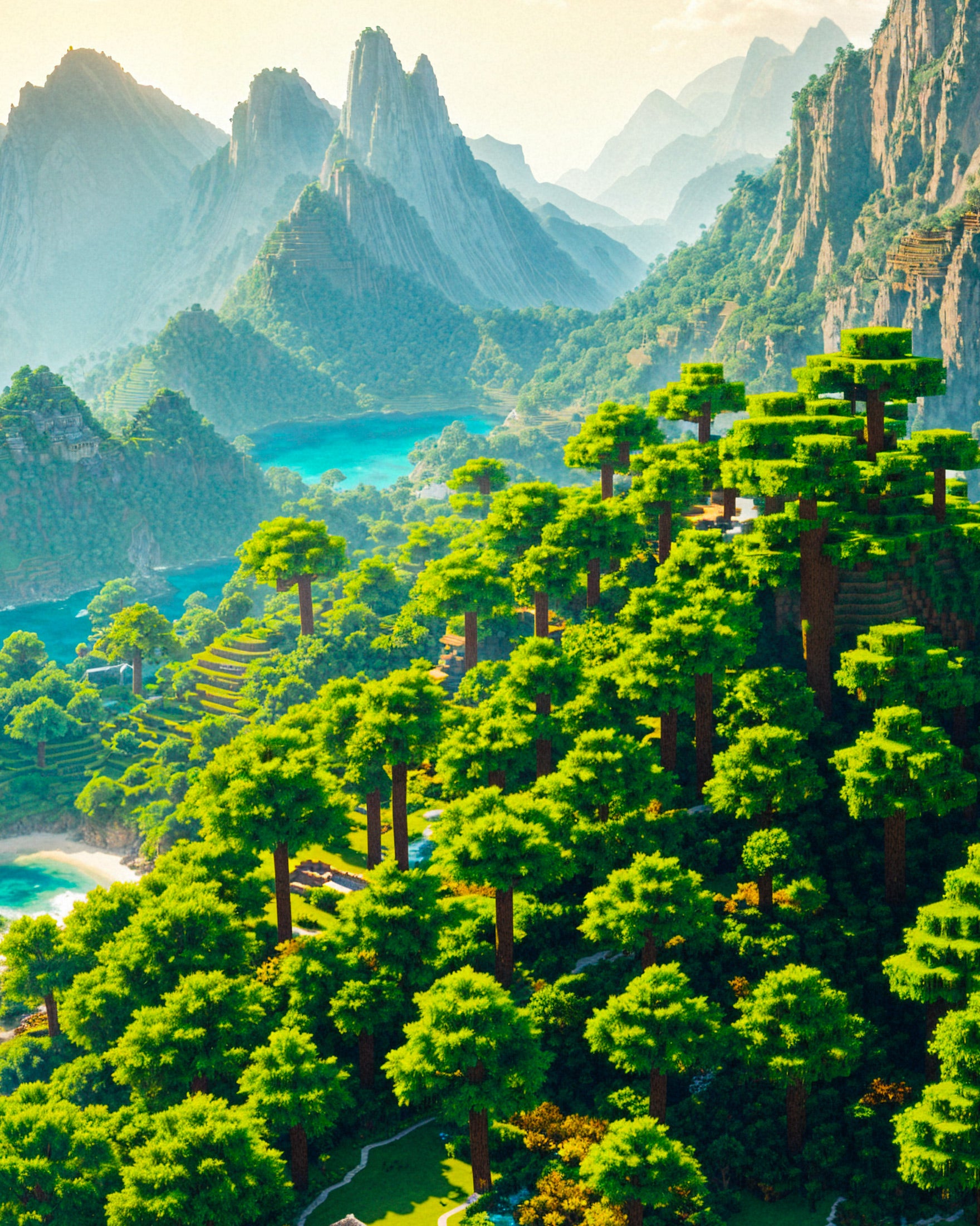 Minecraft, Island – Art Print