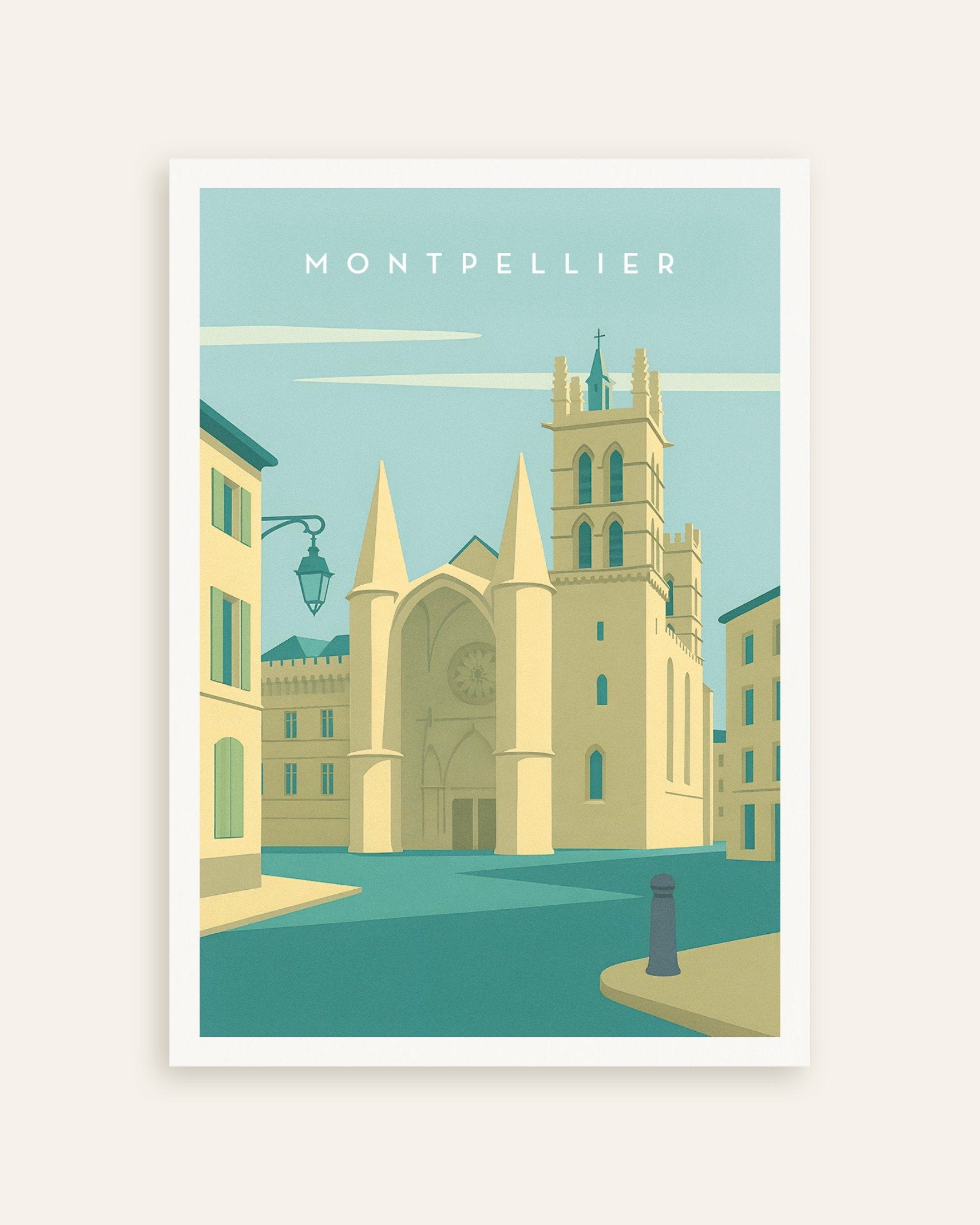 Poster of Montpellier Cathedral Wall Art Print, thumbnail
