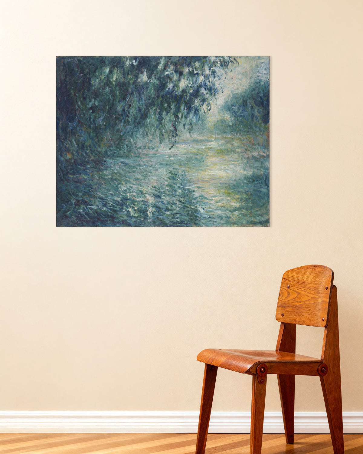 Poster of Morning on the Seine (1898) by Claude Monet