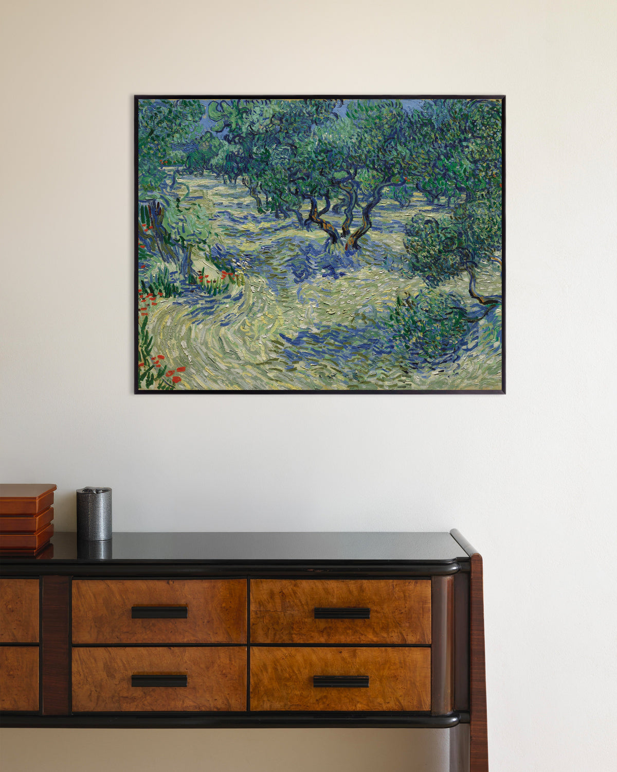 Poster of Olive Orchard (1889) by Vincent van Gogh, with metal frame
