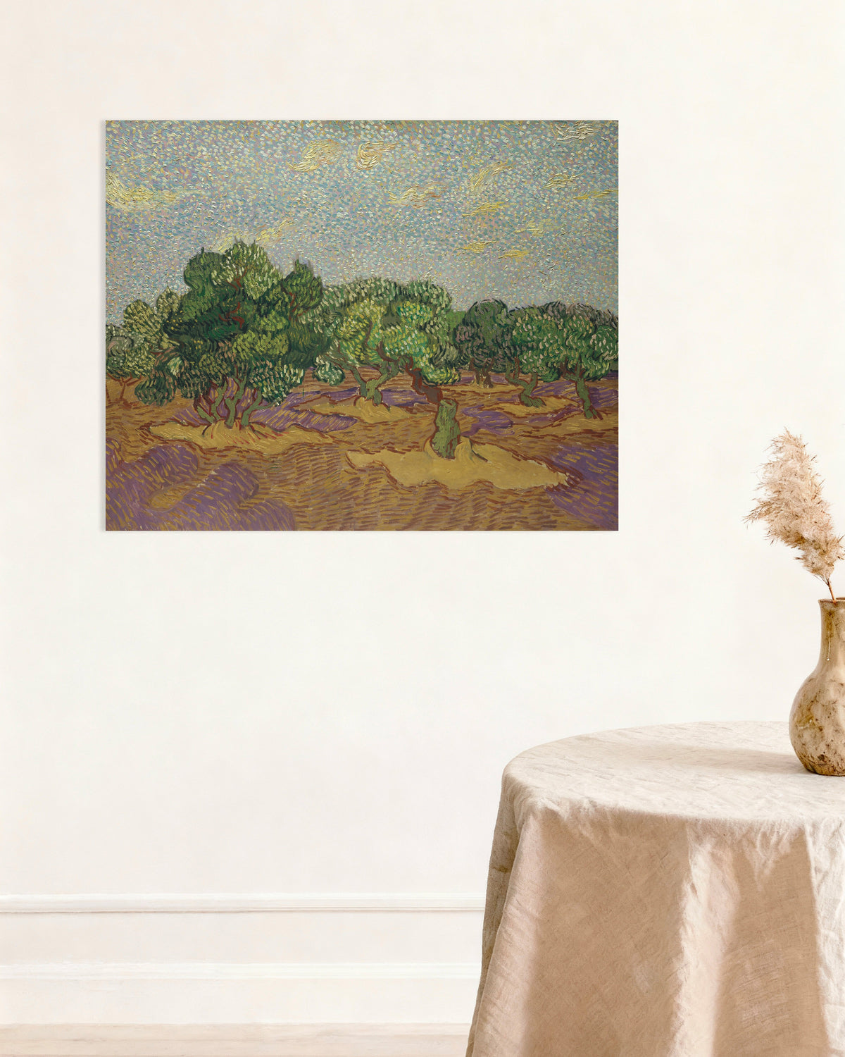 Poster of Olive Trees under a Pale Sky (1889) by Vincent van Gogh