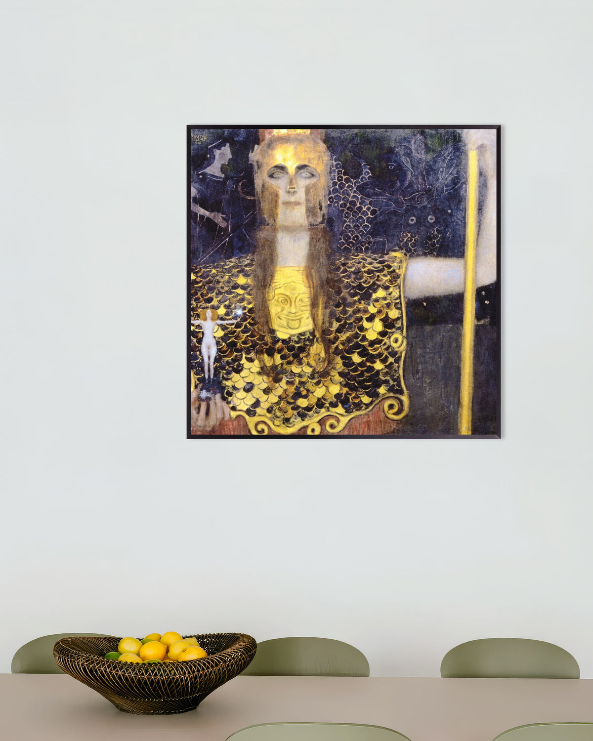 Poster of Pallas Athena (1898) by Gustav Klimt, with metal frame