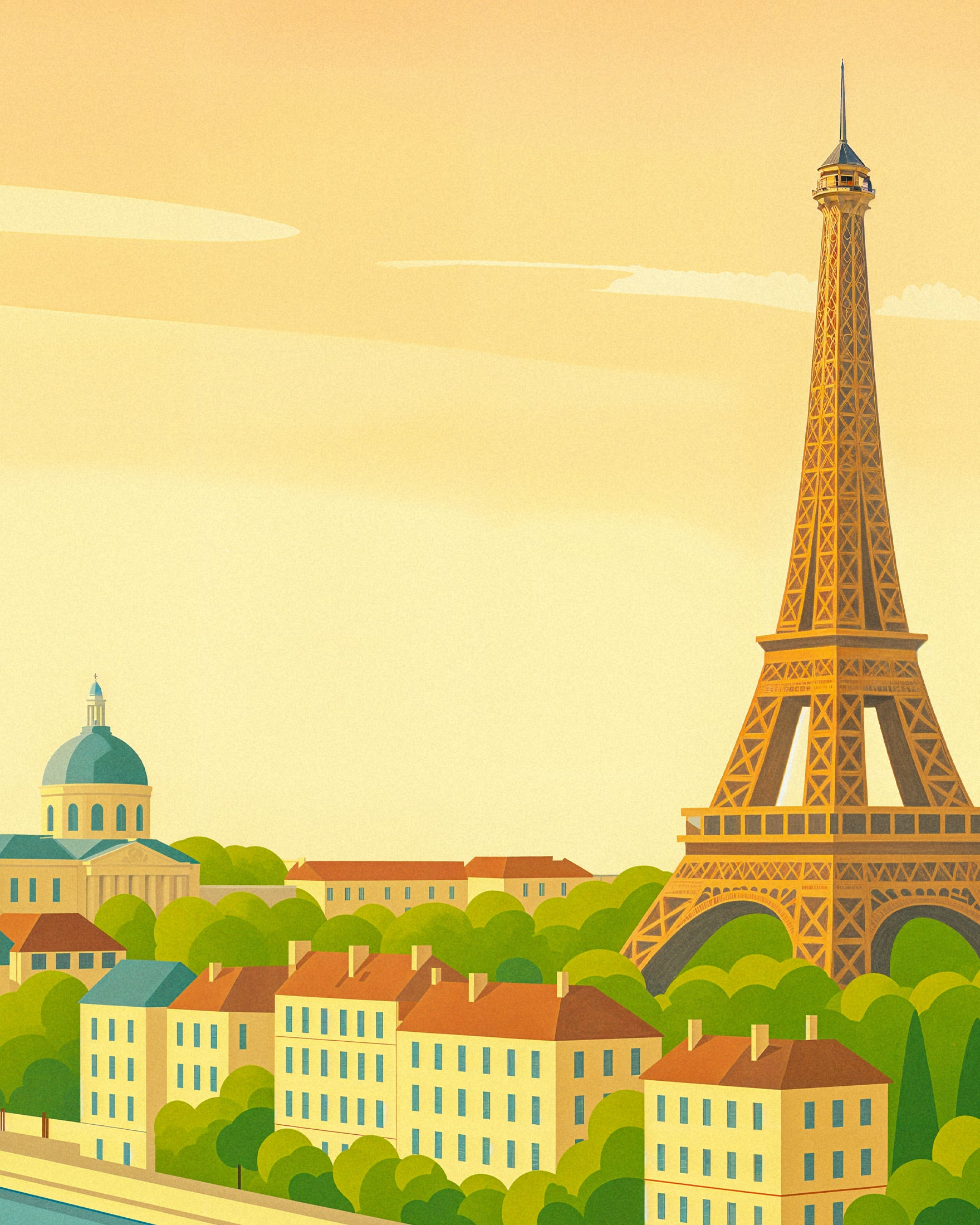 Paris – Vintage-Inspired Artwork of the Eiffel Tower Print