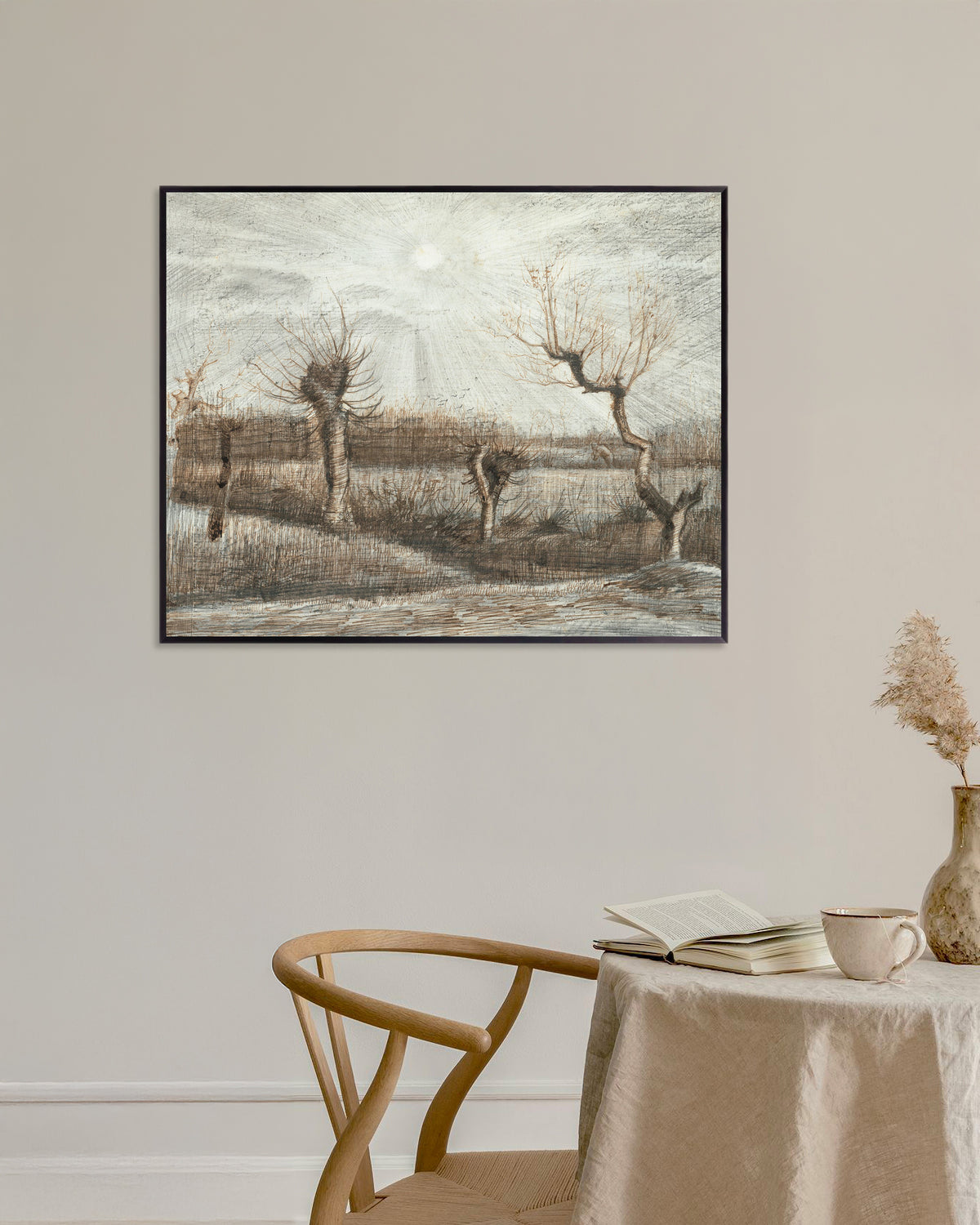 Poster of Pollard Willows (1884) by Vincent van Gogh, with metal frame