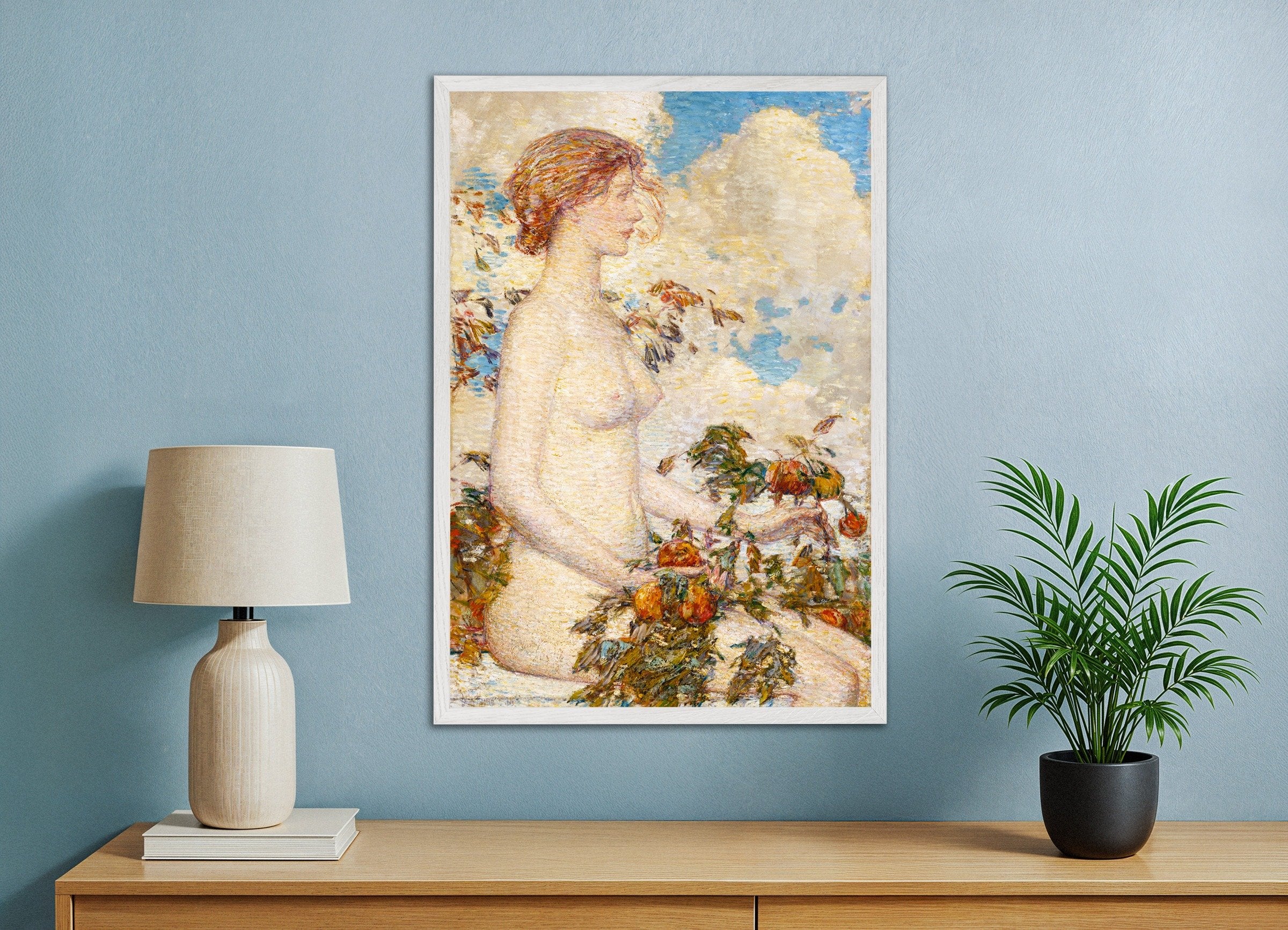 Poster of Pomona by Childe Hassam (1929) - Fine Art Print, with white wooden frame