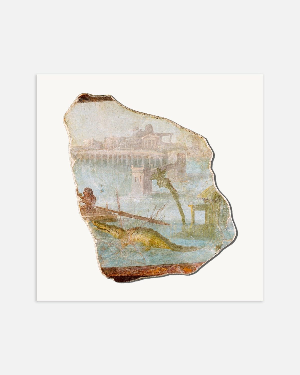 Nilotic landscape fresco fragment poster from Pompeii
