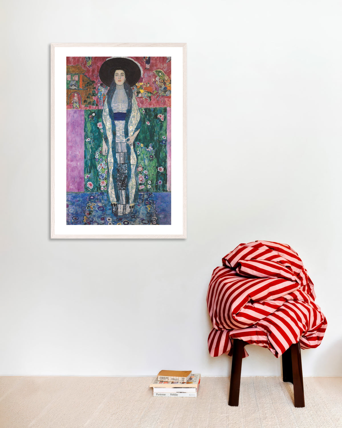 Poster of Portrait of Adele Bloch-Bauer II (1912) by Gustav Klimt, with white wooden frame