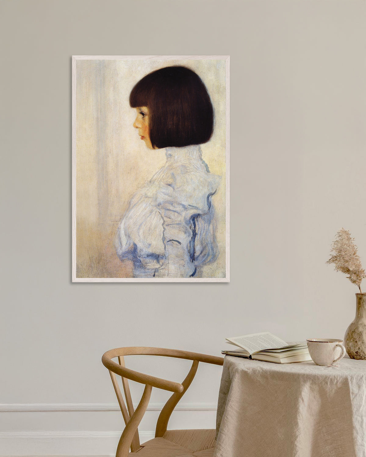 Poster of Portrait of Helene Klimt (1898) by Gustav Klimt, with white wooden frame
