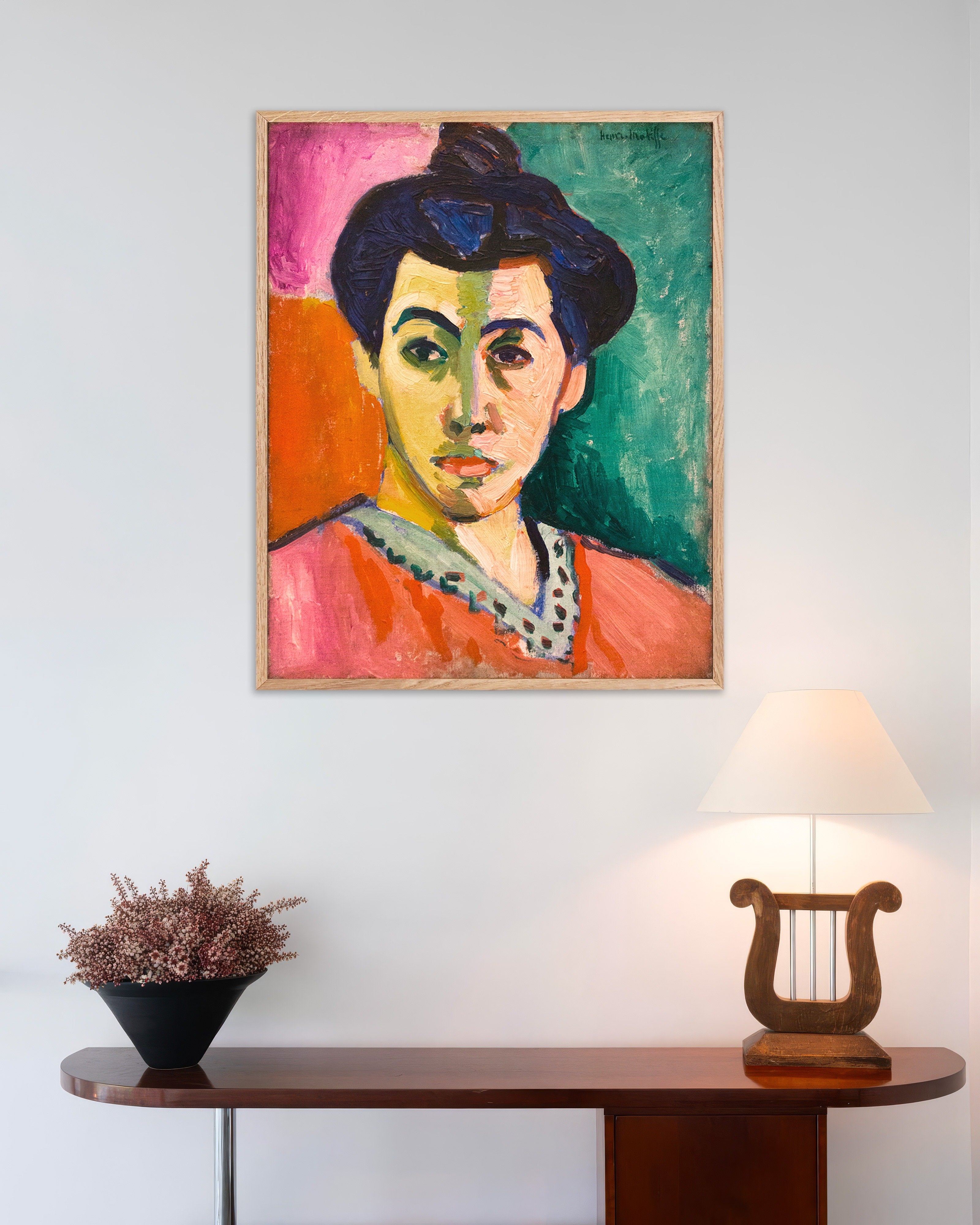 Poster of Portrait of Madame Matisse (1905) by Henri Matisse, with natural wooden frame
