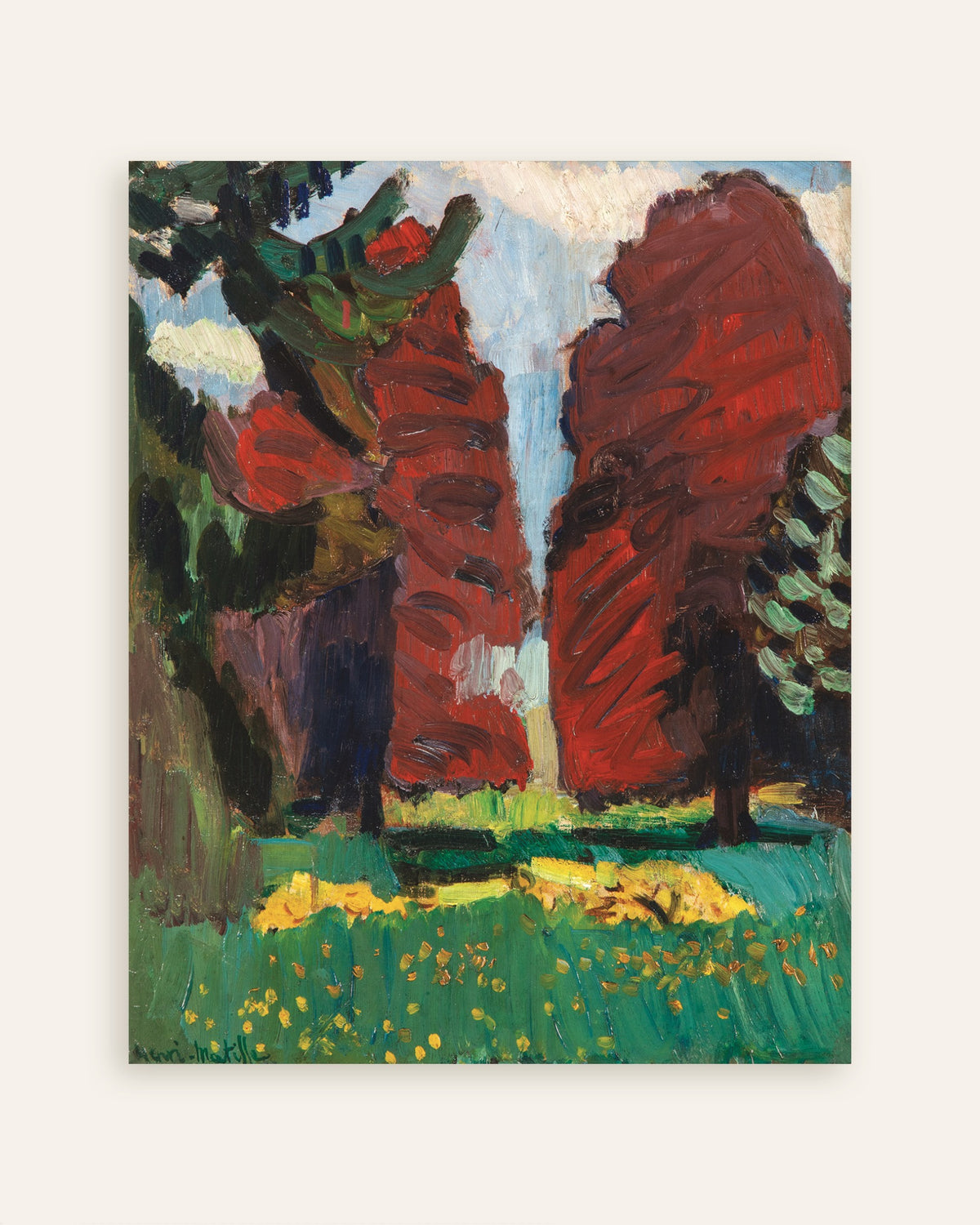 Poster of Purple Beeches (1901) by Henri Matisse, thumbnail
