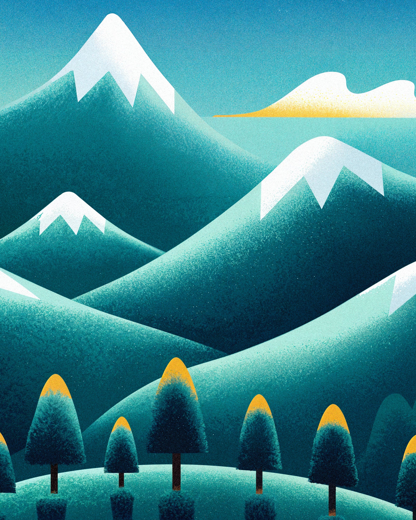 The Pyrenees – Simplistic Mountain Print