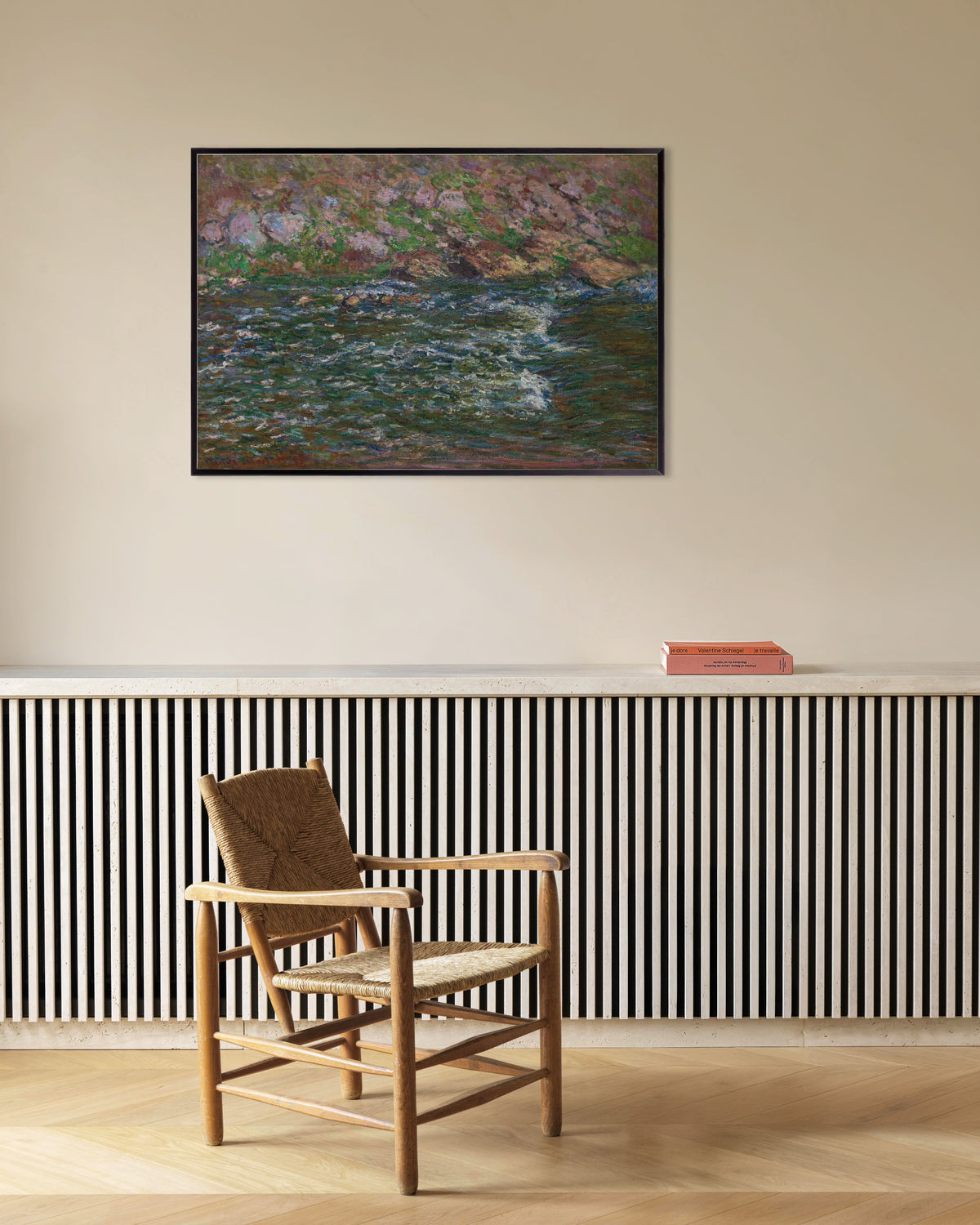 Poster of Rapids on the Petite Creuse at Fresselines (1889) by Claude Monet, with metal frame