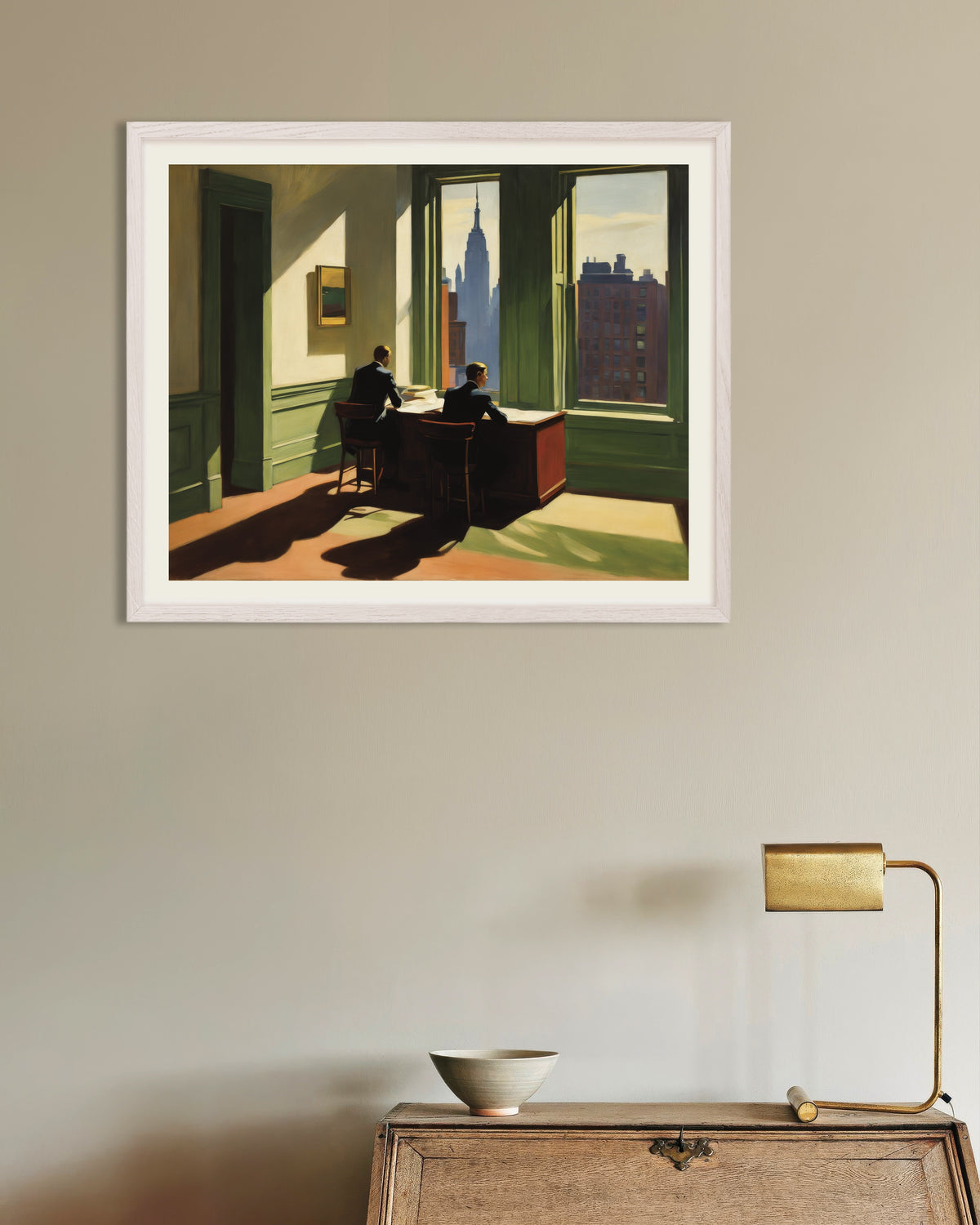 Poster of Realistic American painting of the 20th century - Poster, with white wooden frame