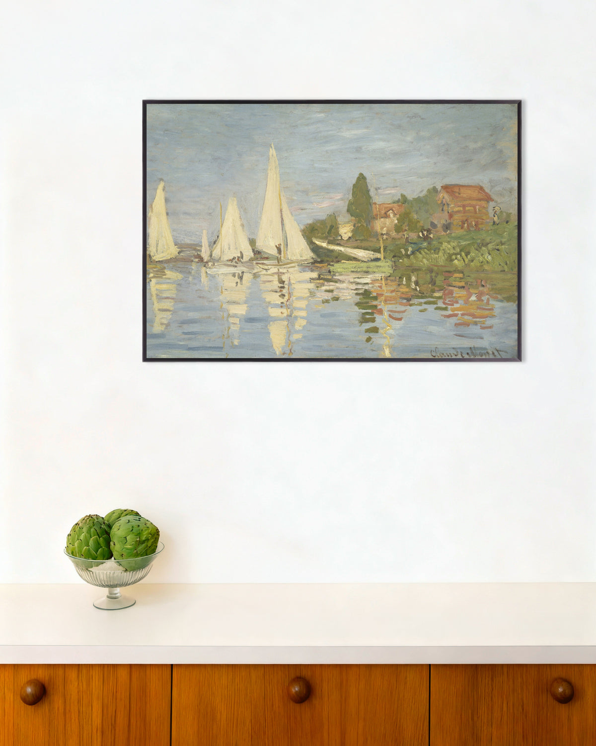 Poster of Regattas at Argenteuil (c. 1872) by Claude Monet, with metal frame