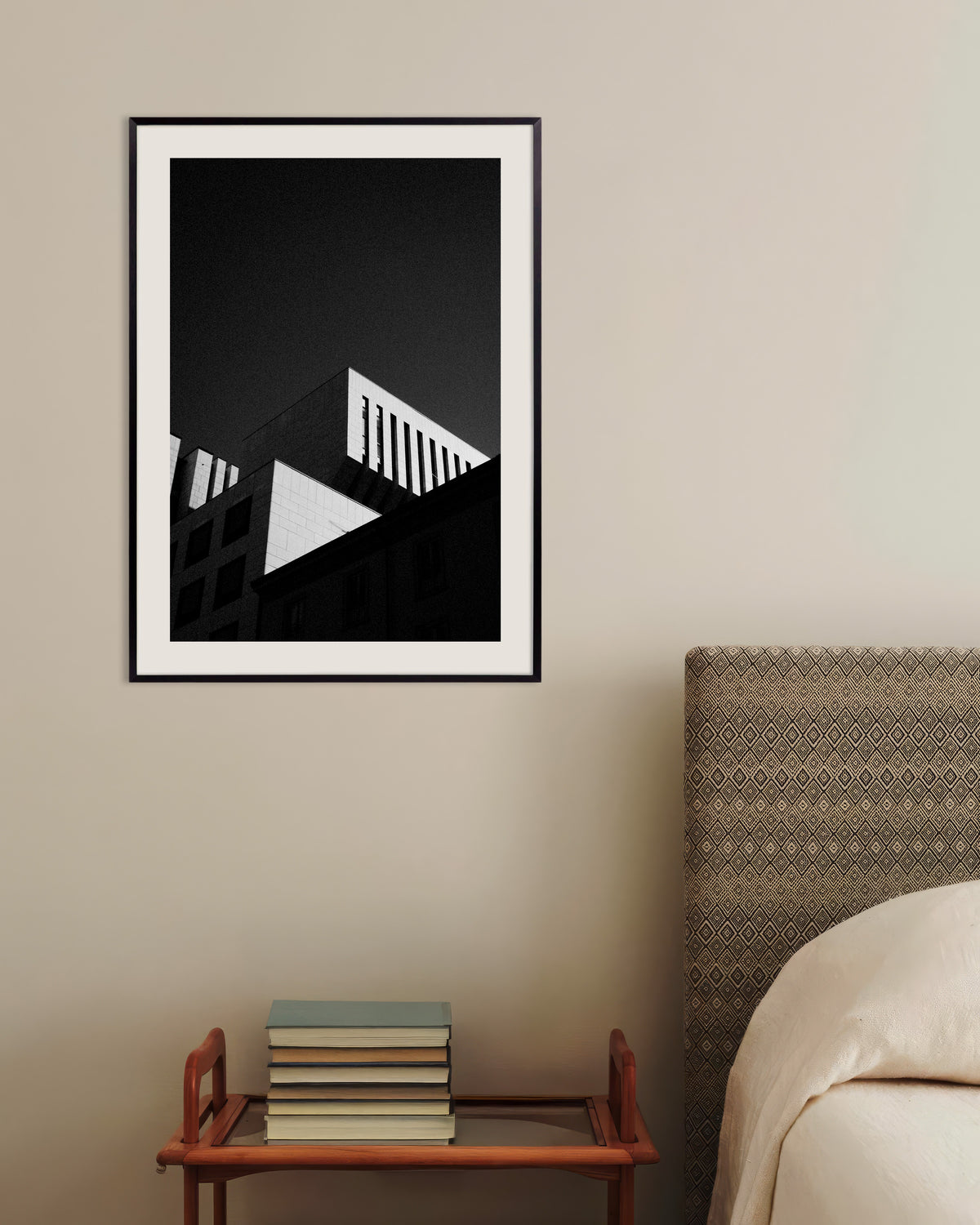 Poster of Rooftops Against a Dark Sky, with metal frame