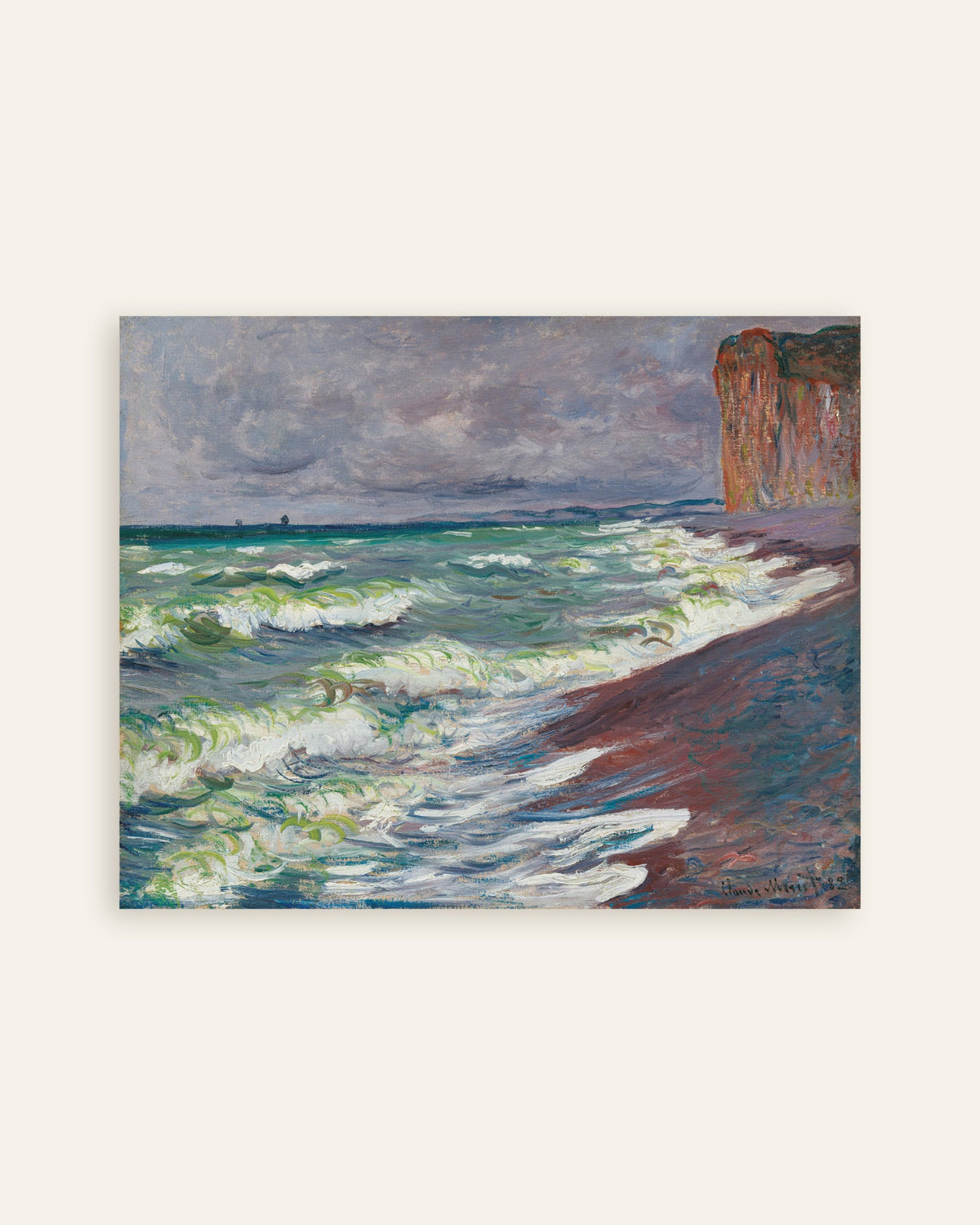 Poster of Rough Sea at Pourville (1882) by Claude Monet, thumbnail