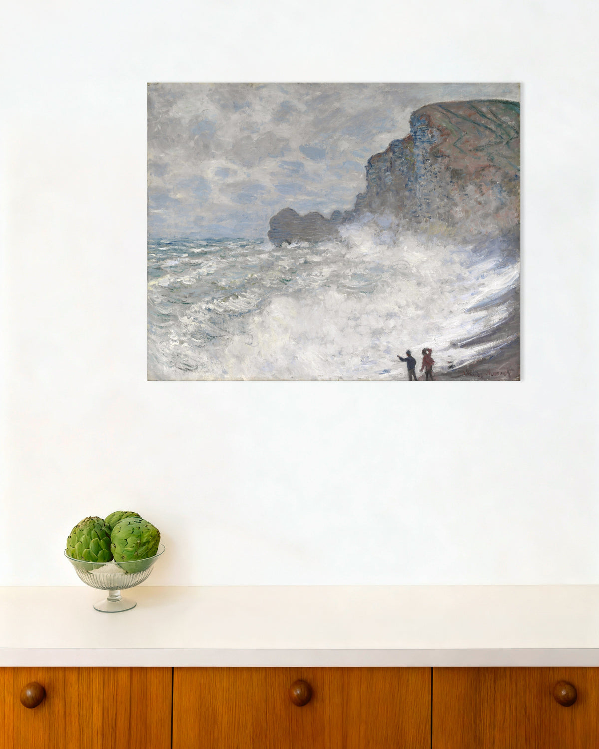 Poster of Rough Weather at Étretat (1883) by Claude Monet