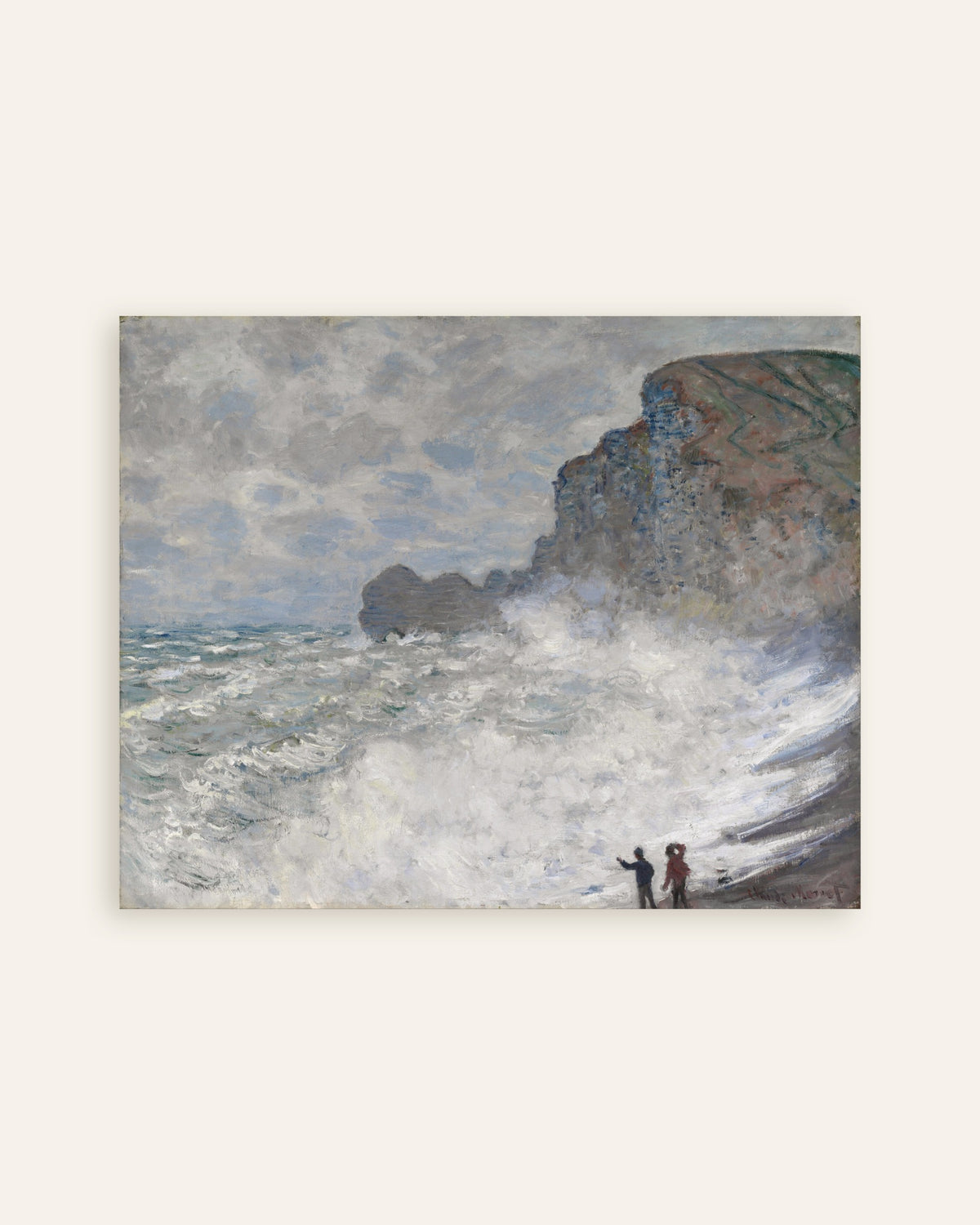 Poster of Rough Weather at Étretat (1883) by Claude Monet, thumbnail