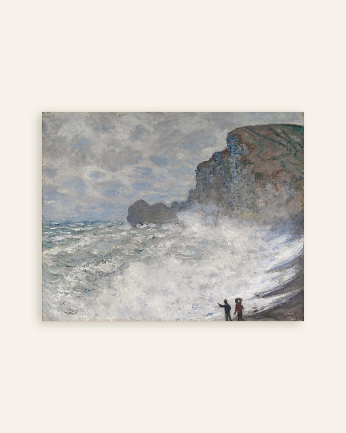 Poster of Rough Weather at Étretat (1883) by Claude Monet, thumbnail
