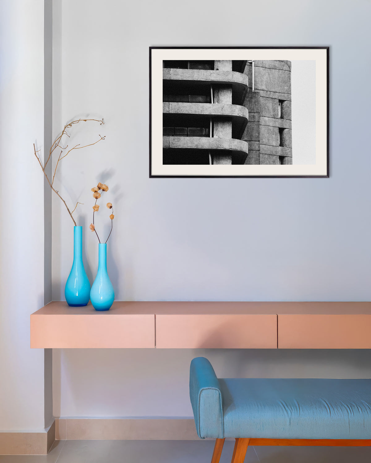Poster of Rounded Balcony Slabs, with metal frame