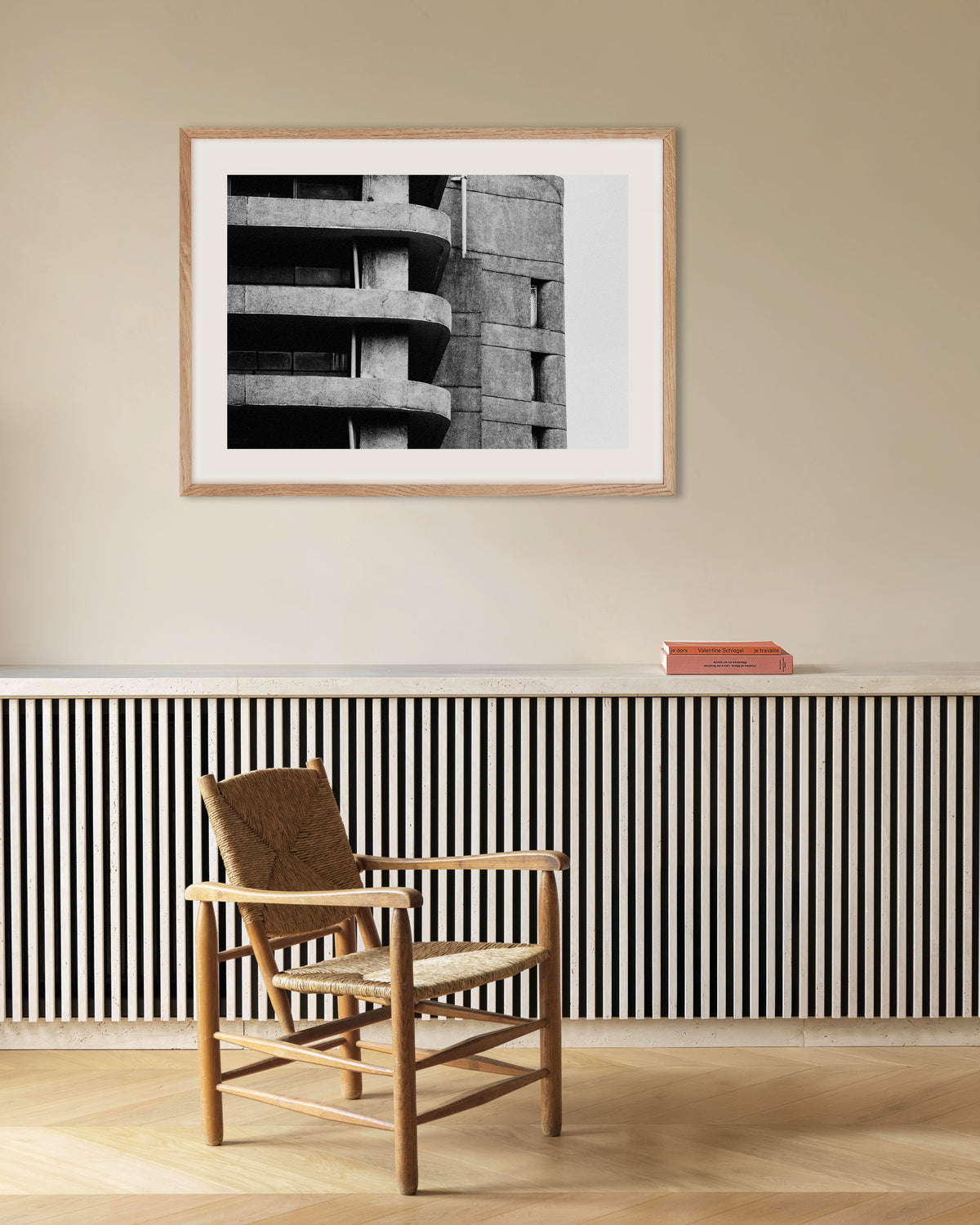 Poster of Rounded Balcony Slabs, with natural wooden frame