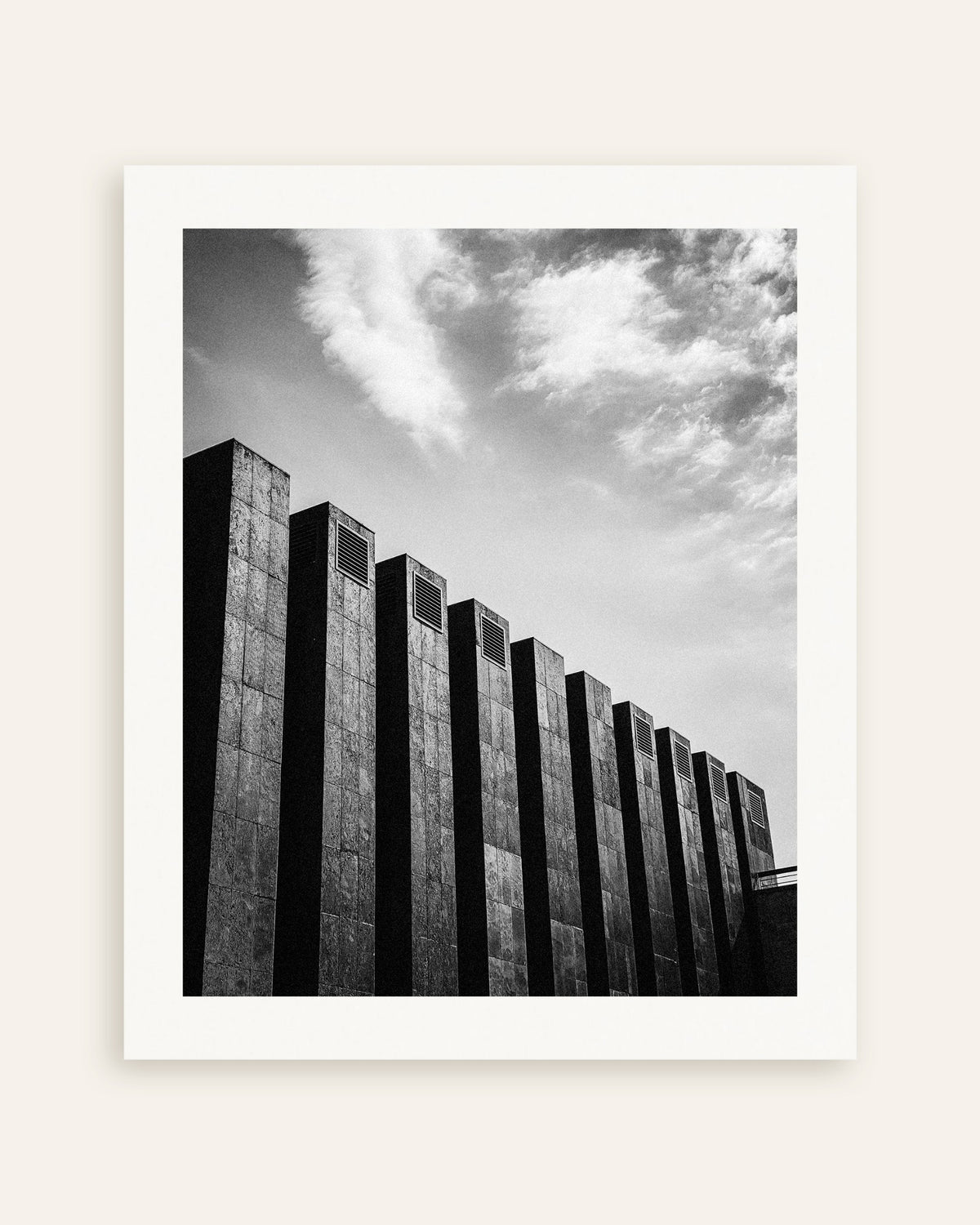 Poster of Row of Dark Fins and Clouds, thumbnail
