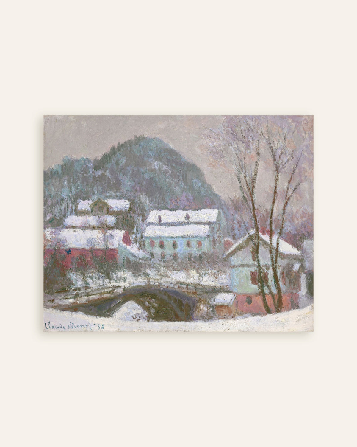 Poster of Sandviken, Snow Effect (1895) by Claude Monet, thumbnail