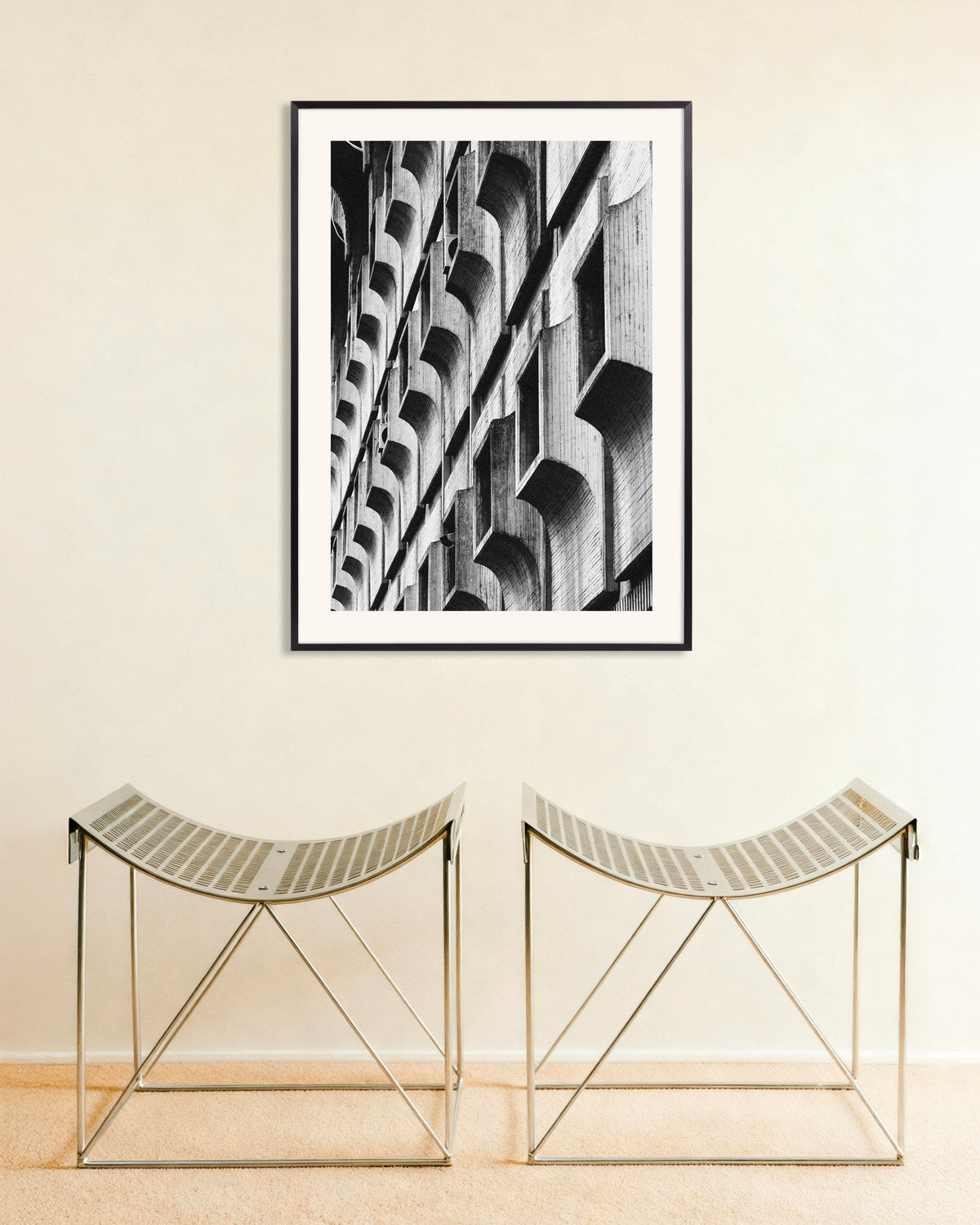 Poster of Scalloped Window Frames, with metal frame
