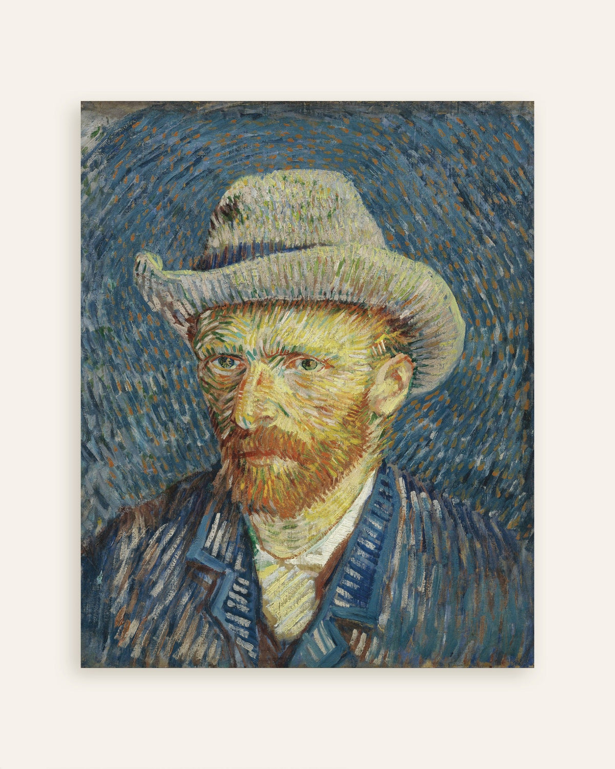 Poster of Self-Portrait with Grey Felt Hat (1887) by Vincent van Gogh, thumbnail