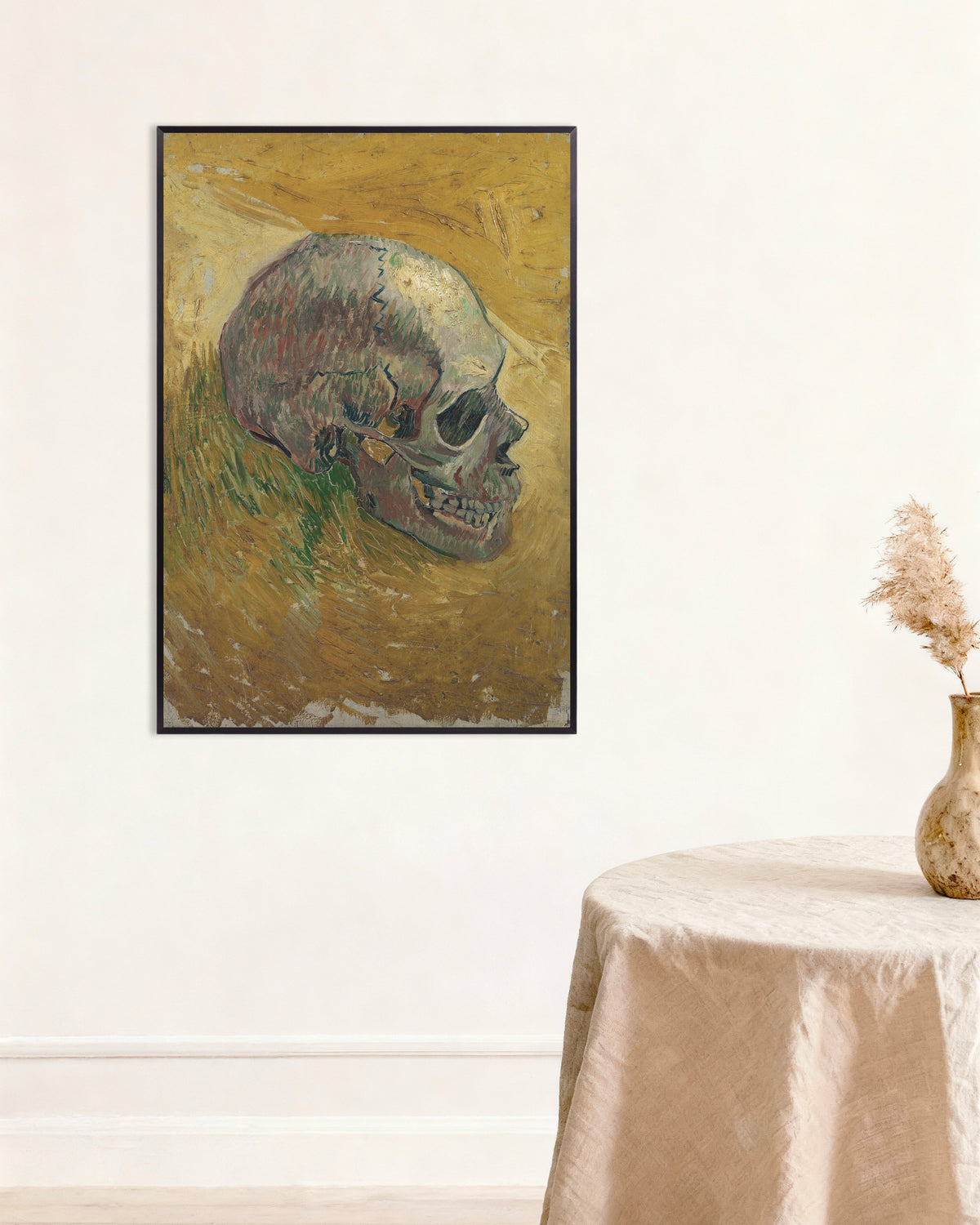 Poster of Skull (1887) by Vincent van Gogh, with metal frame
