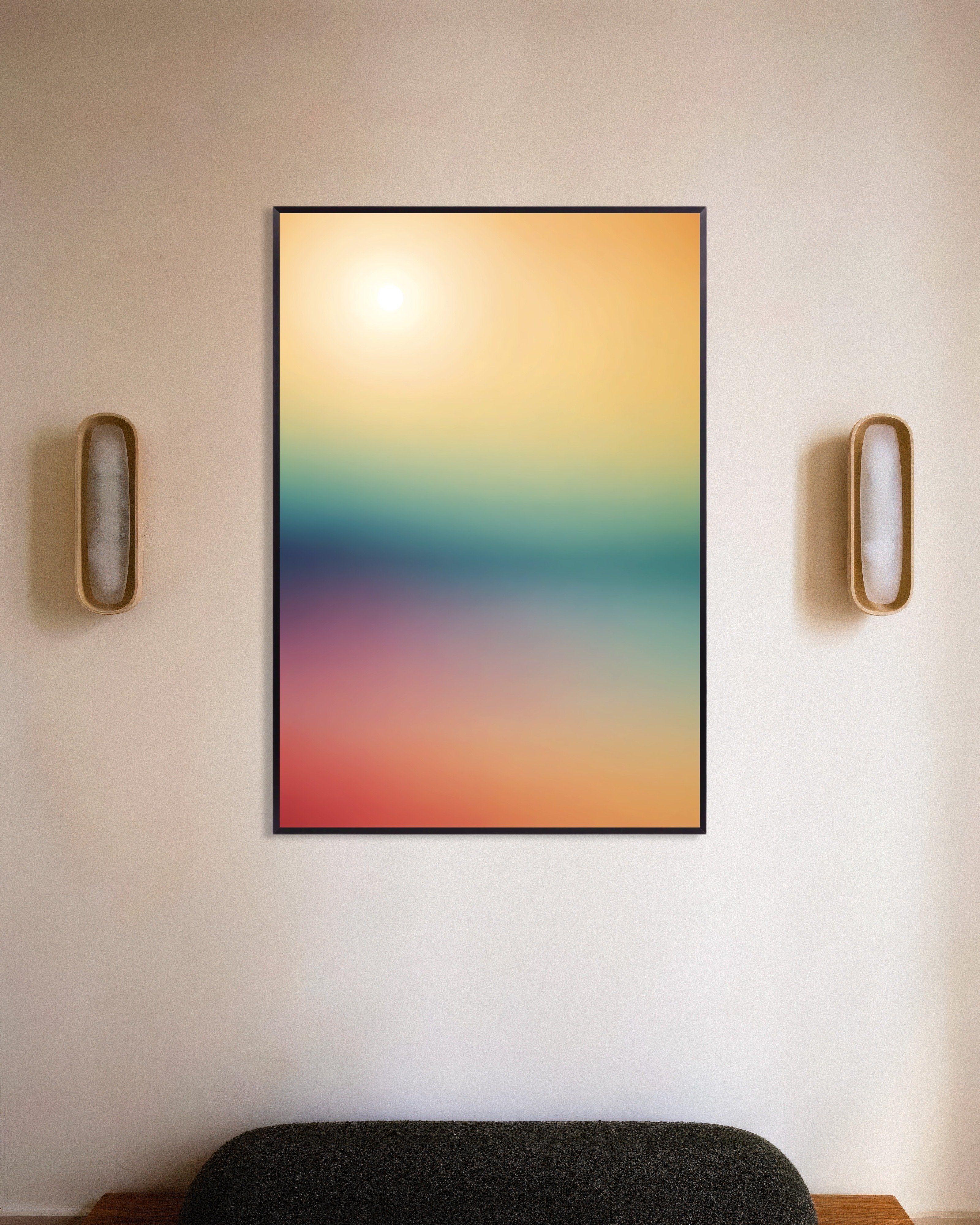 Poster of Soothing Sun Gradient, with metal frame