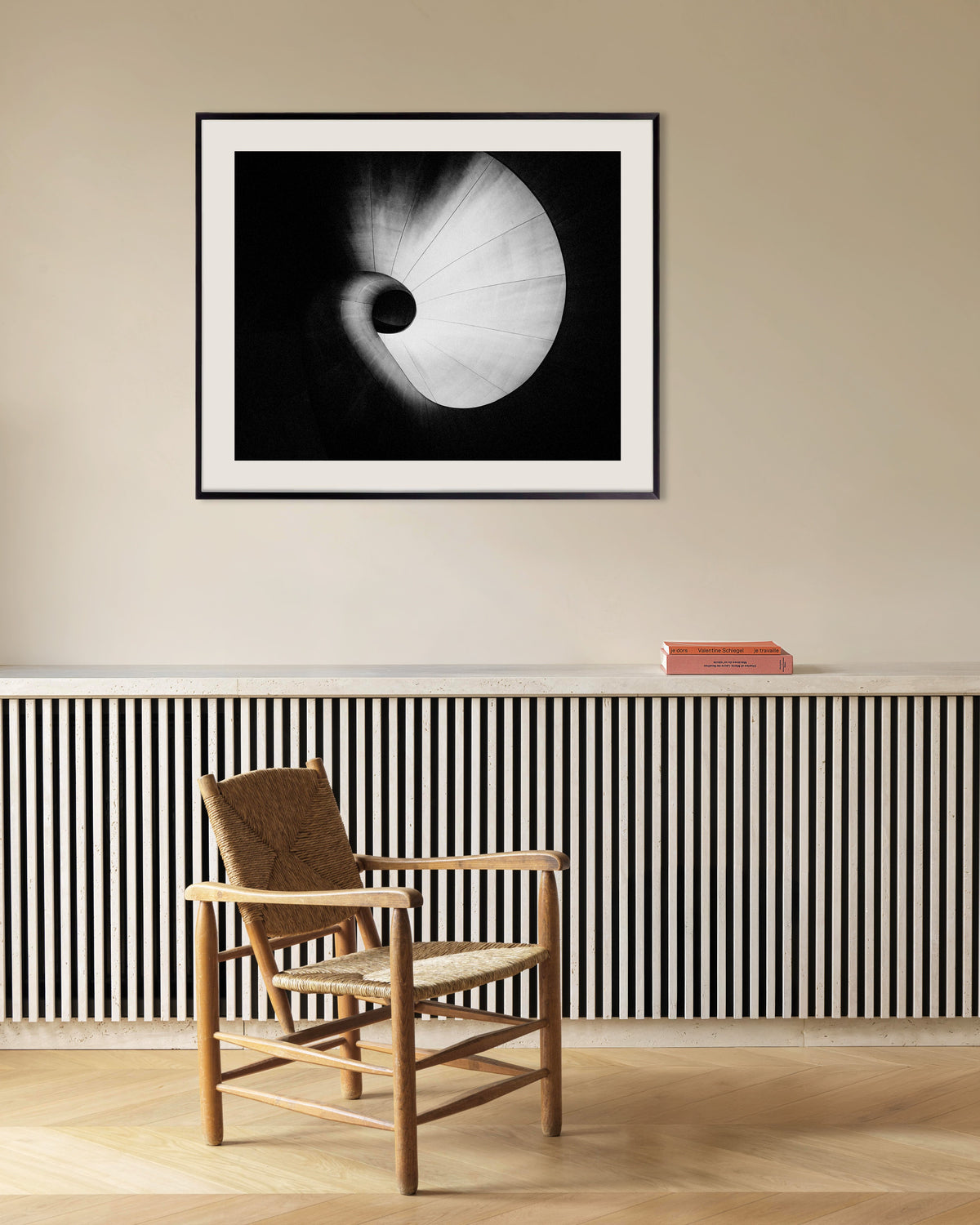 Poster of Spiral Staircase From Below, with metal frame