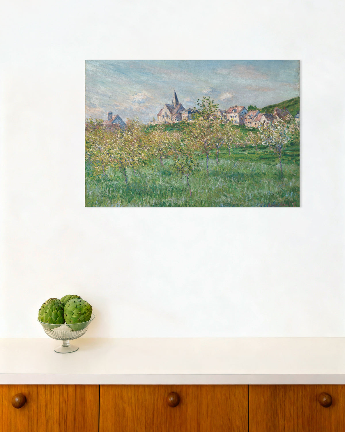 Poster of Spring at Giverny, Afternoon Effect (1885) by Claude Monet