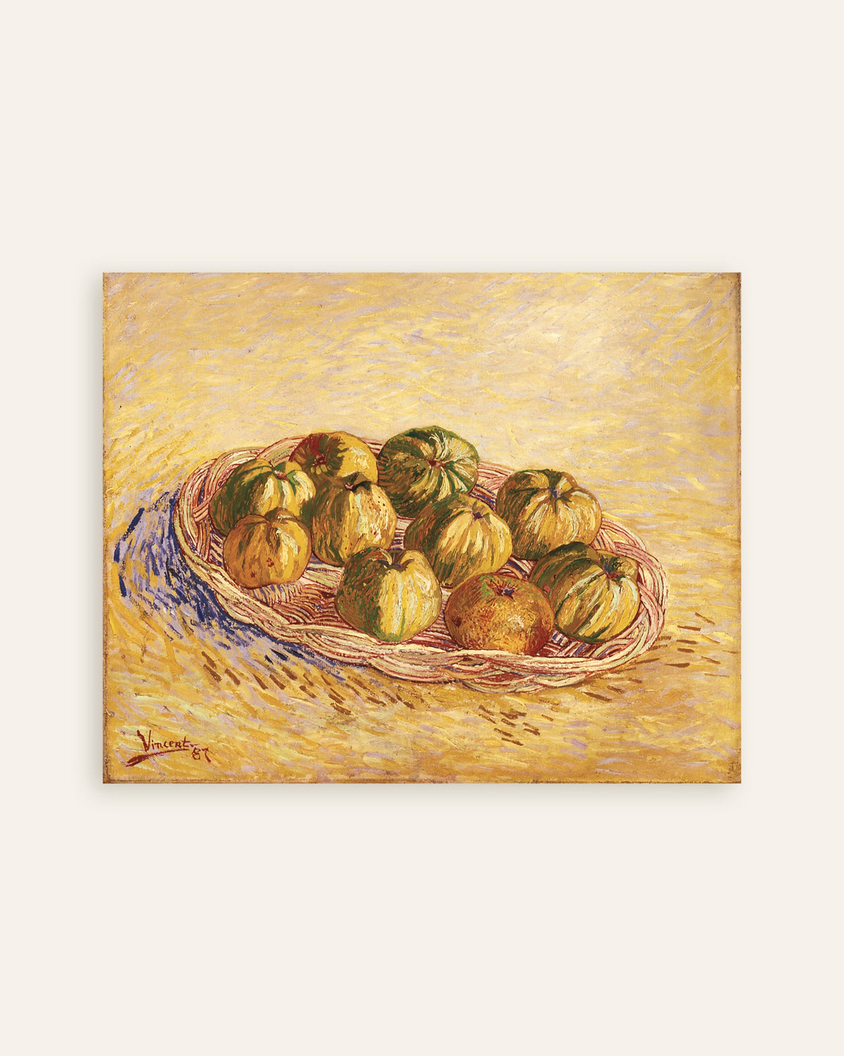 Poster of Still Life with Basket of Apples (1887) by Vincent van Gogh, thumbnail