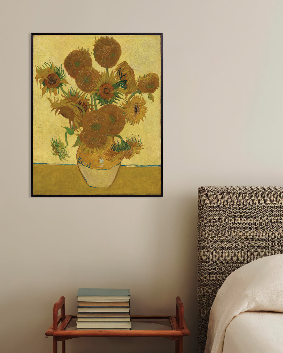 Poster of Sunflowers (1888) by Vincent van Gogh, with metal frame
