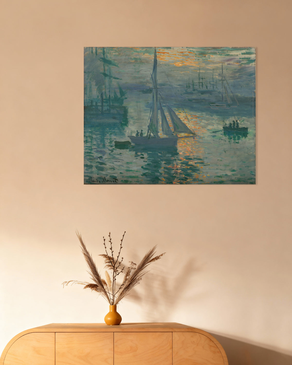 Poster of Sunrise (Marine) (1873) by Claude Monet